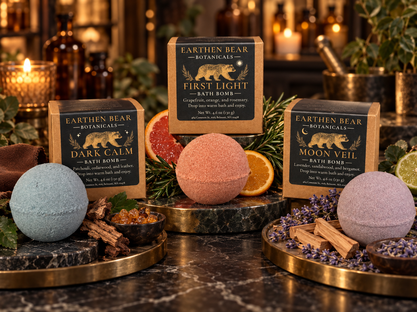 Earthen Bear Botanicals bath bombs