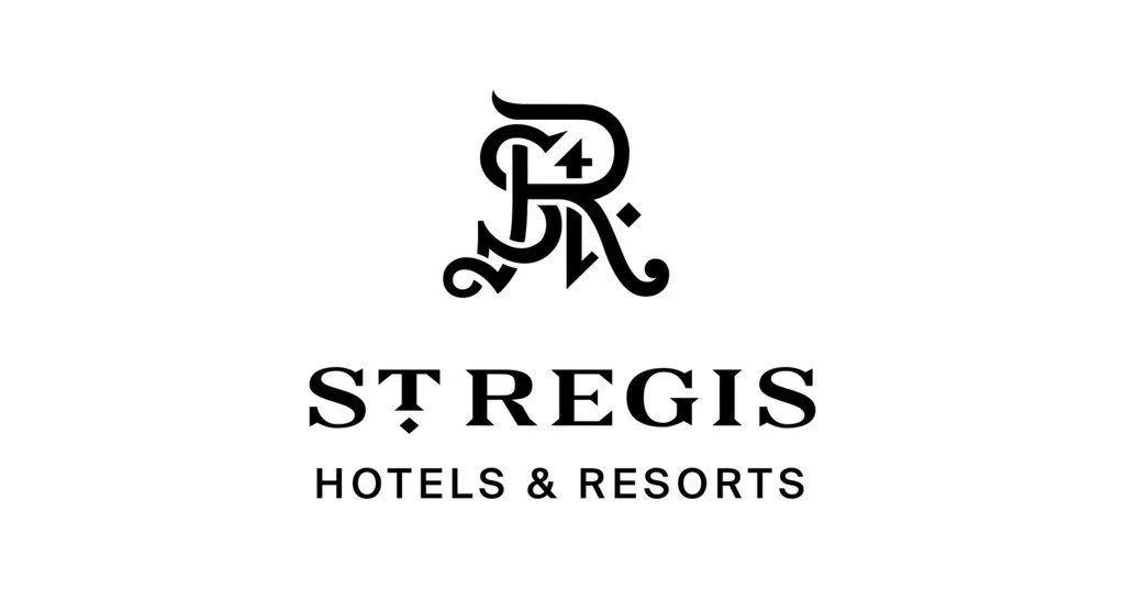 Logo for St. Regis Hotels & Resorts featuring a decorative 'R' with the number 24 and the text 'ST. REGIS HOTELS & RESORTS' beneath.