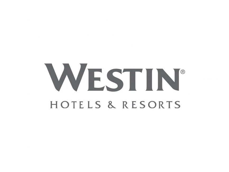 Logo for Westin Hotels & Resorts in black and white.