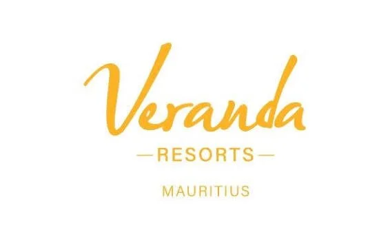 Veranda Resorts Mauritius logo in gold text on a white background.