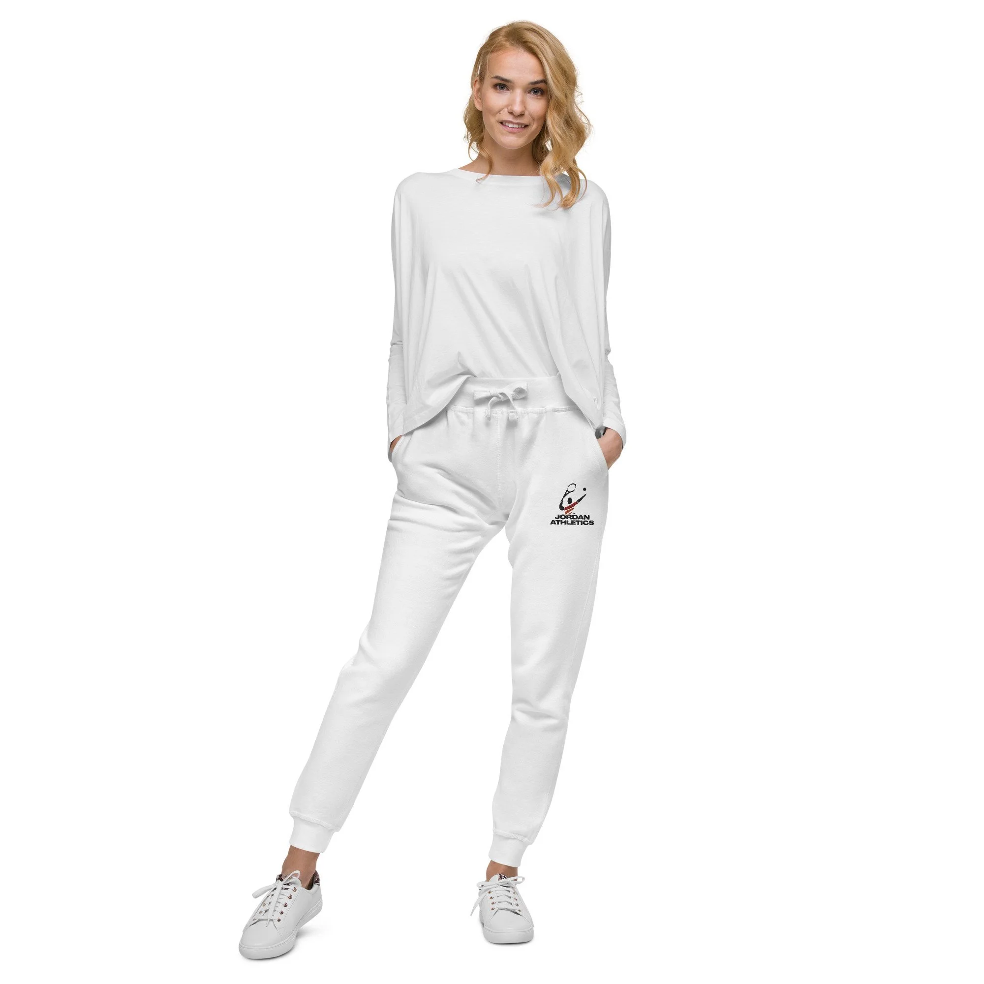 Jordan Athletics Women's White Fleece Sweatpants