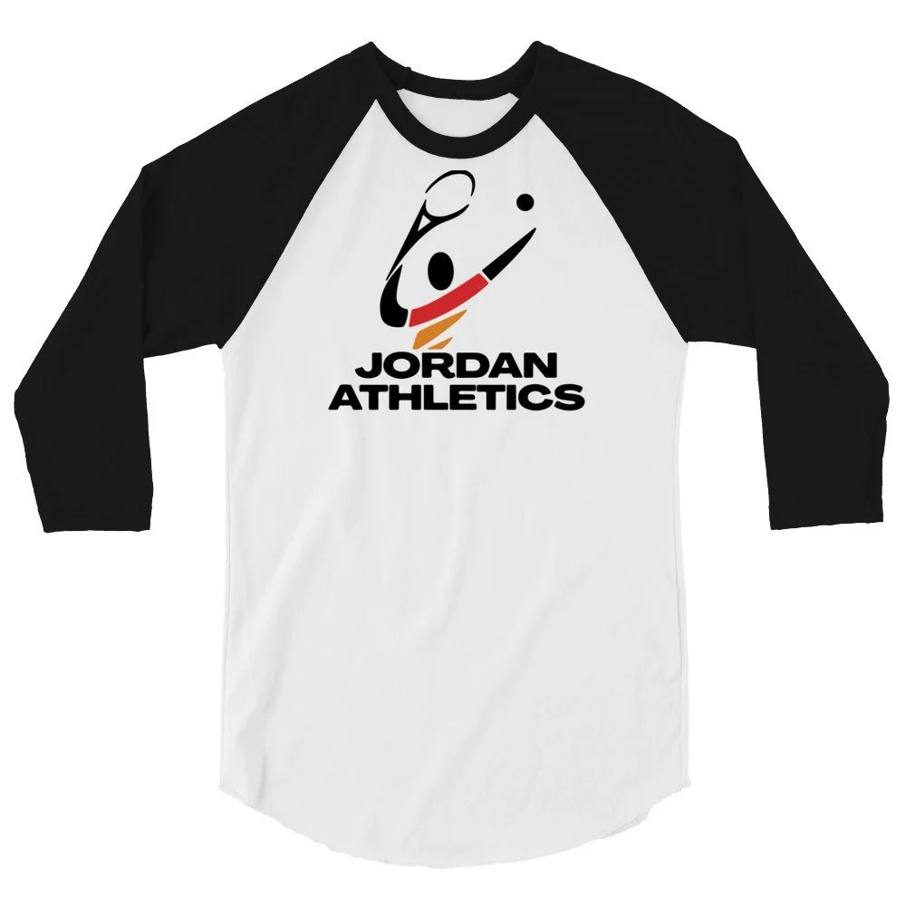 Jordan Athletics White 3/4 Black Sleeve Raglan Shirt