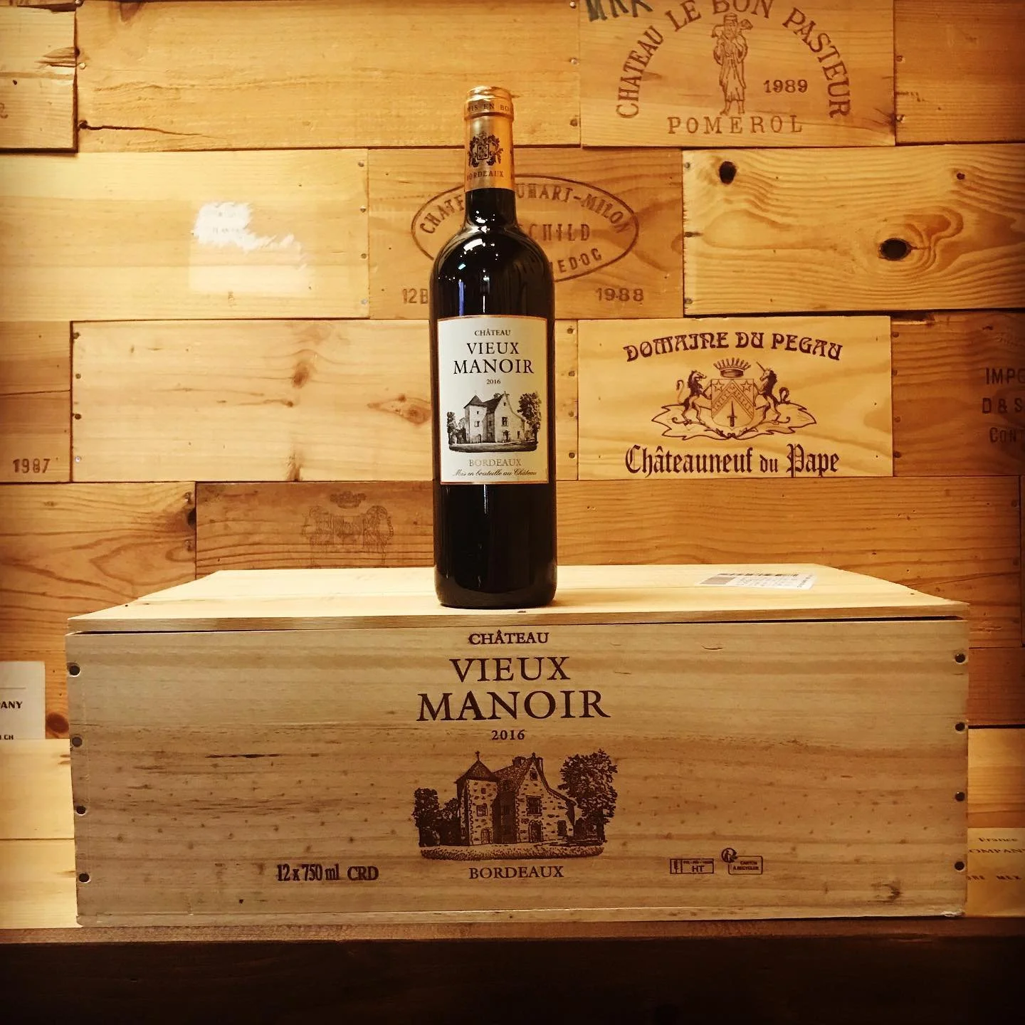 Bordeaux? In this economy? Vieux Manoir is a great dry red at an affordable $10.99. Even better, when you special order a case you&rsquo;ll get our 15% case discount, it comes in the classic wood crate (great for craft project like our new benches or