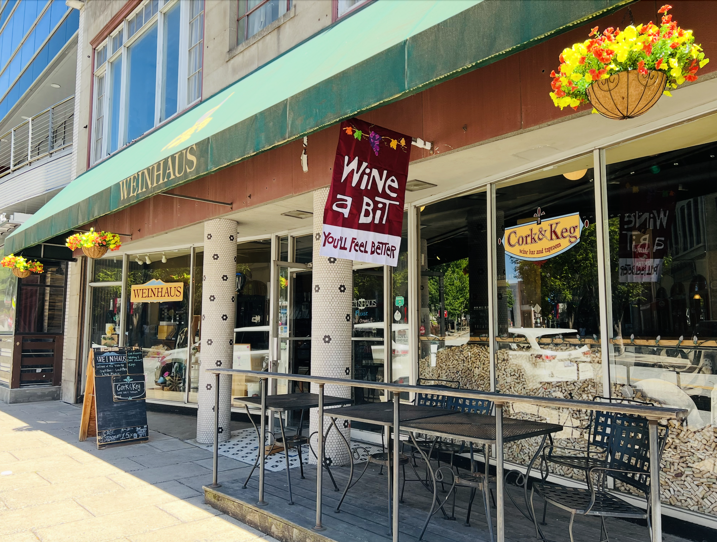 storefront of weinhaus cork & keg