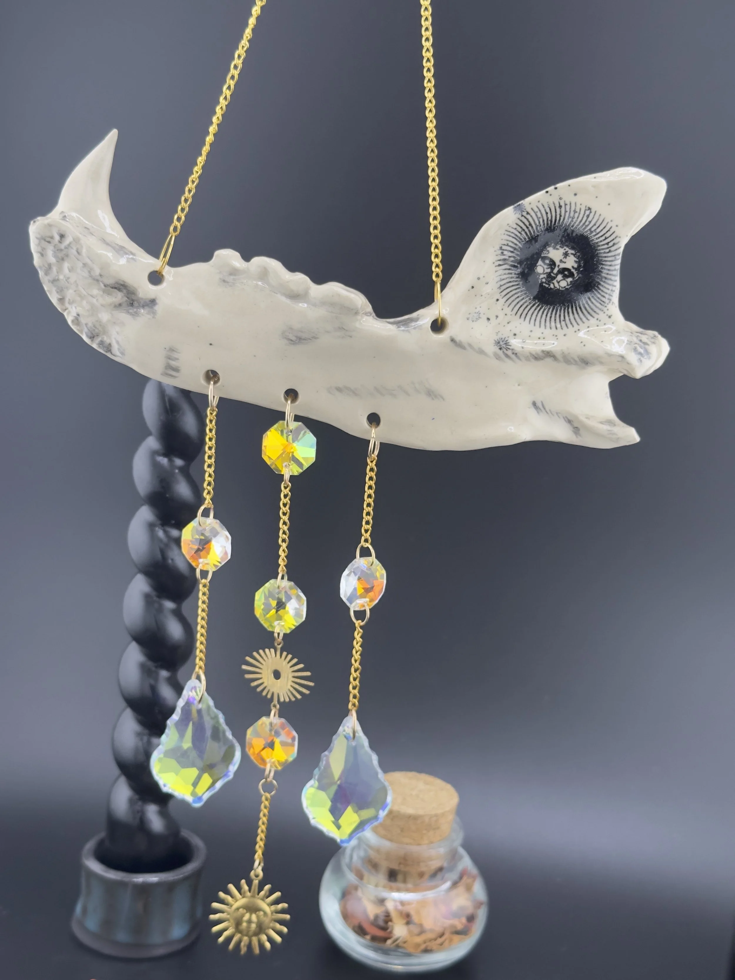 Sonne Suncatcher Kieferknochen aus Keramik