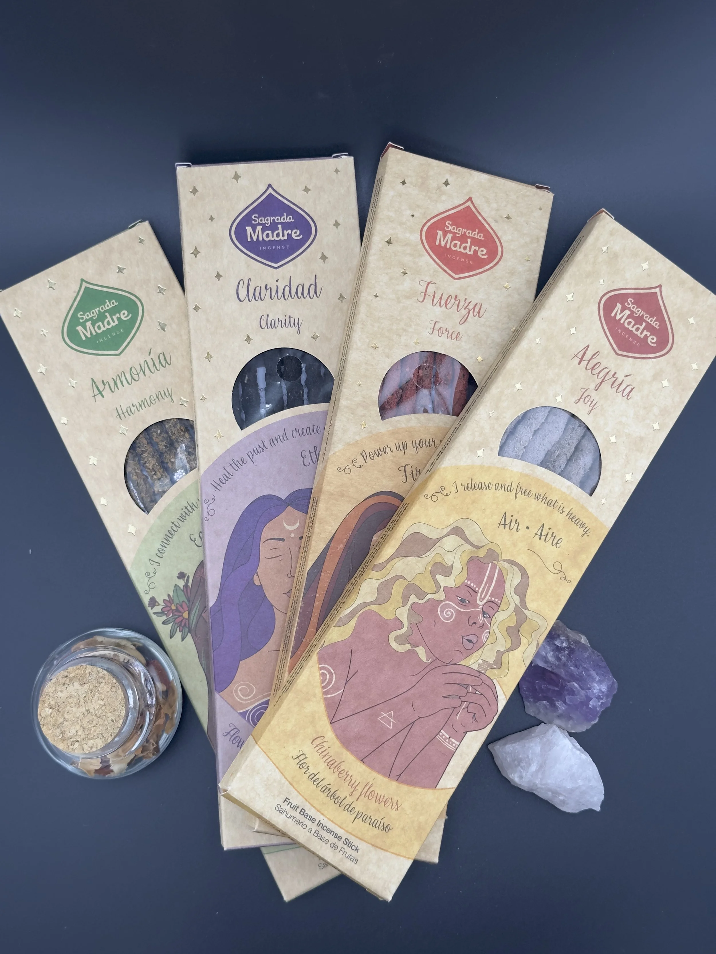 4 Elemente Räucherstäbchen - Luft, Erde, Äther, Feuer von Sagrada Madre