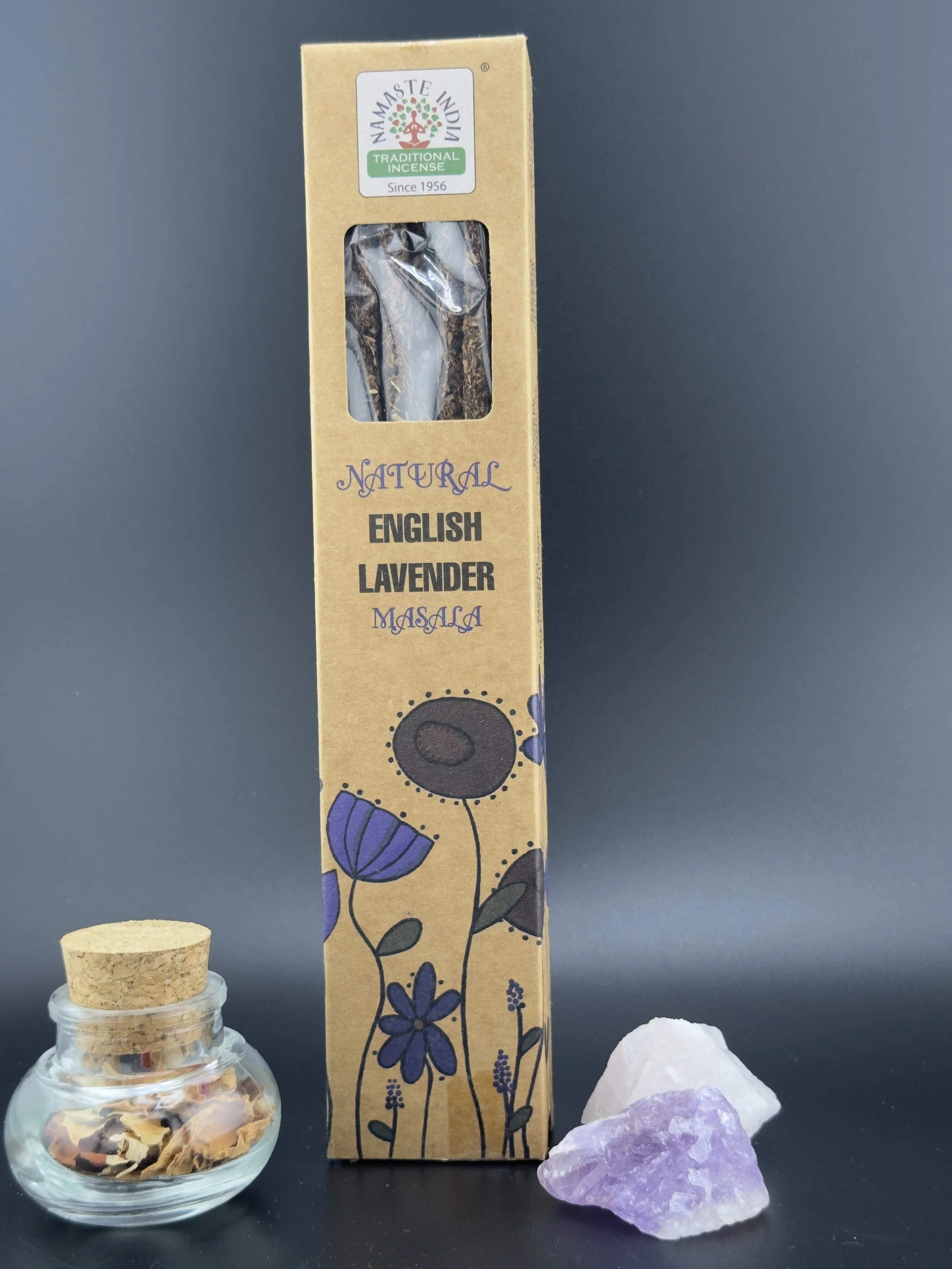 Natürlicher botanischer Masala- Räucherstäbchen – Englischer Lavendel