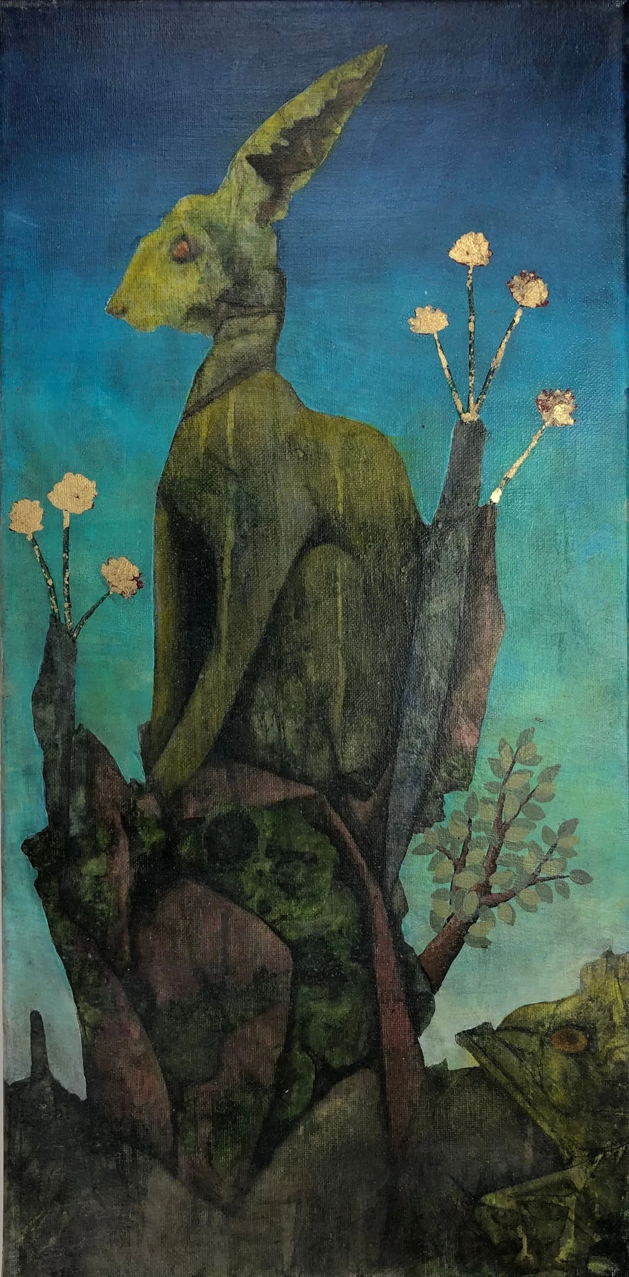 March Hare, 2019. acrylic on canvas, 20 × 10 in.