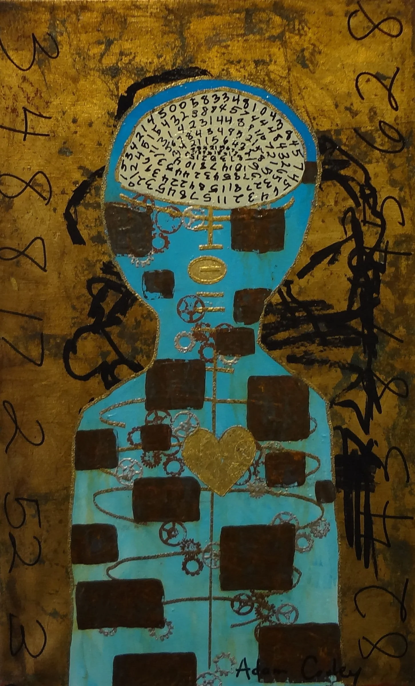 Mechanical Animal #11, 2014. acrylic/oil/mixed media on canvas, 26 × 16 in.