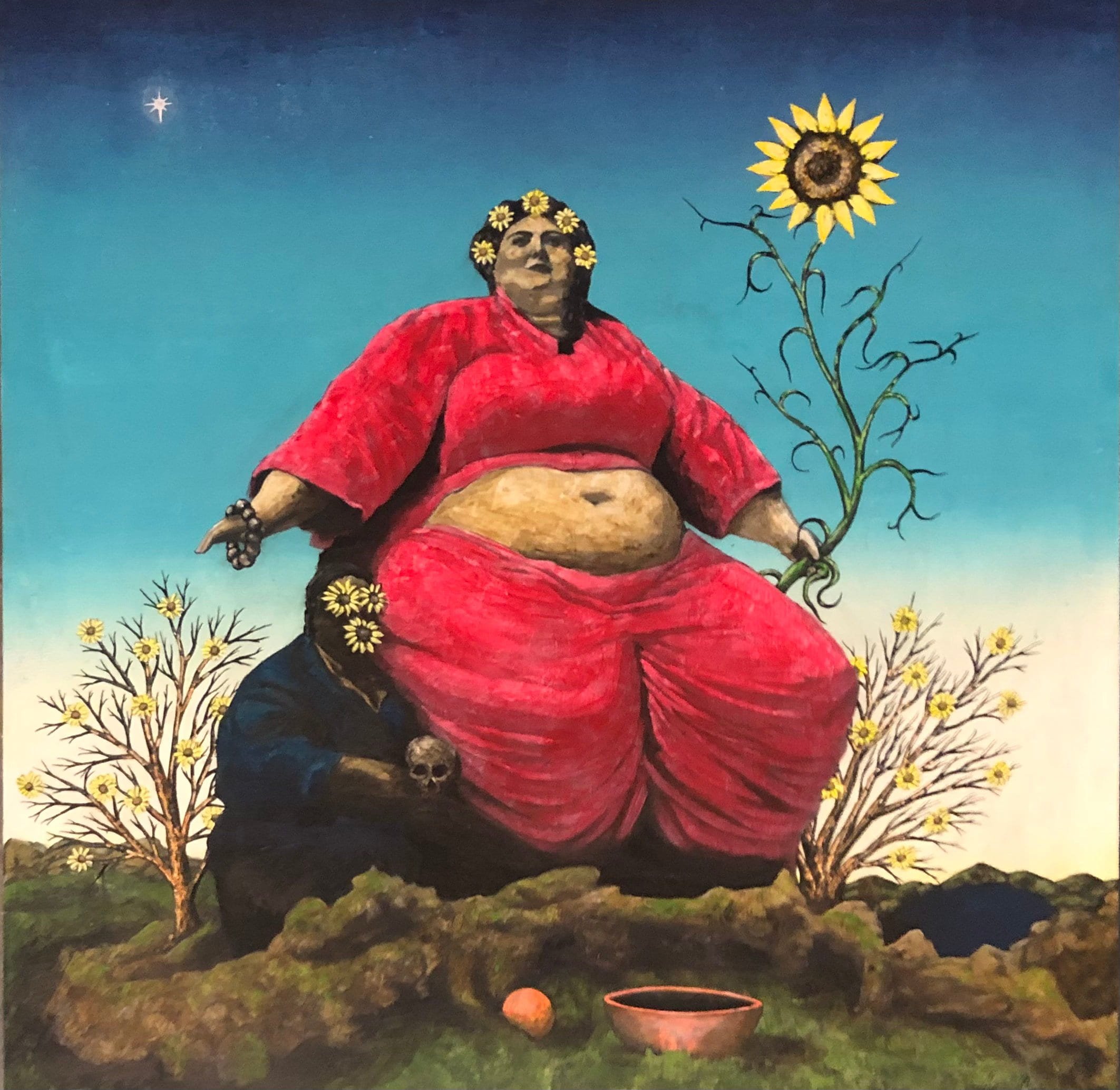 Venus in Red, 2025. acrylic on panel, 24 × 24 in.