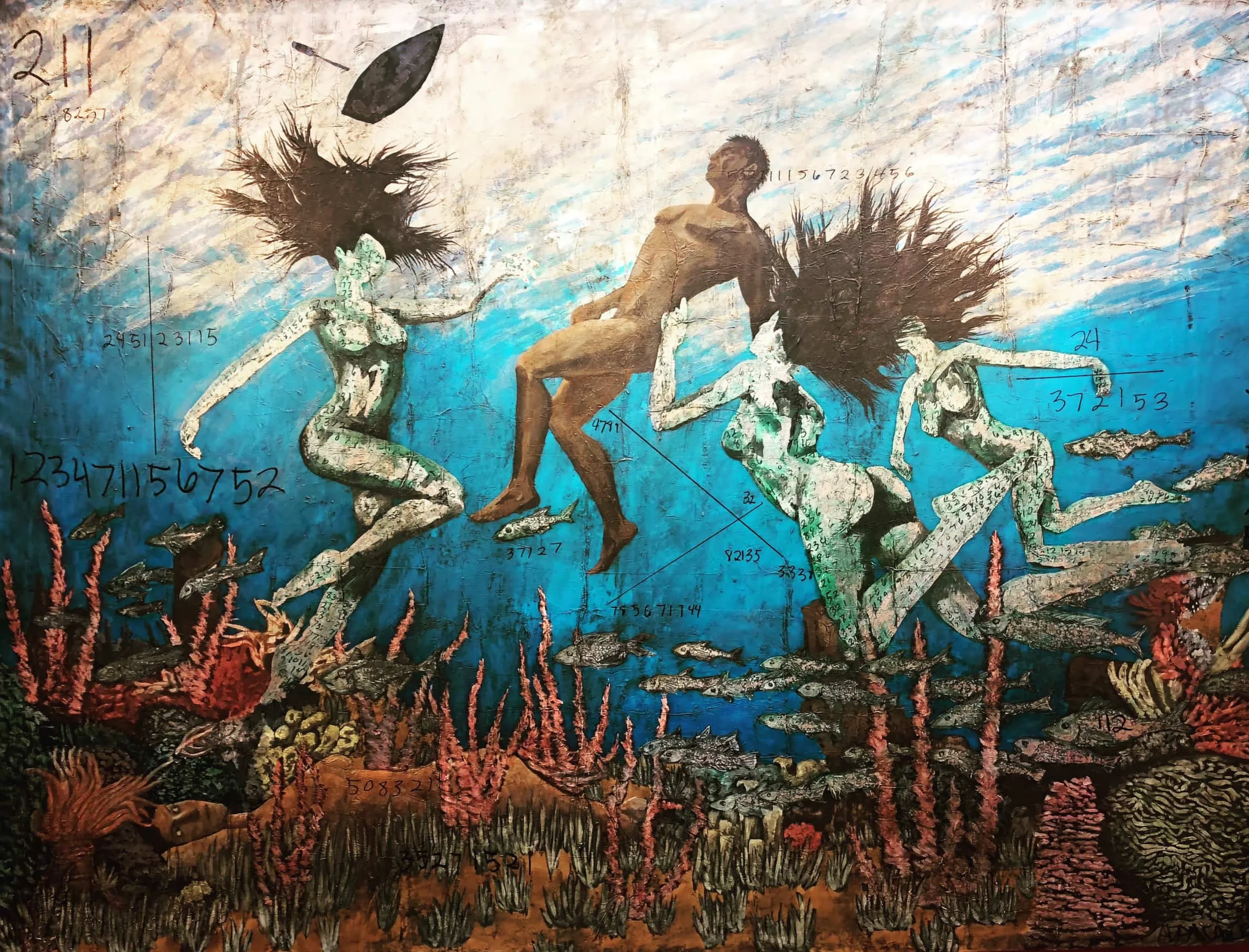 Sea of Love, 2017. acrylic/oil on canvas, 60 × 90 in.