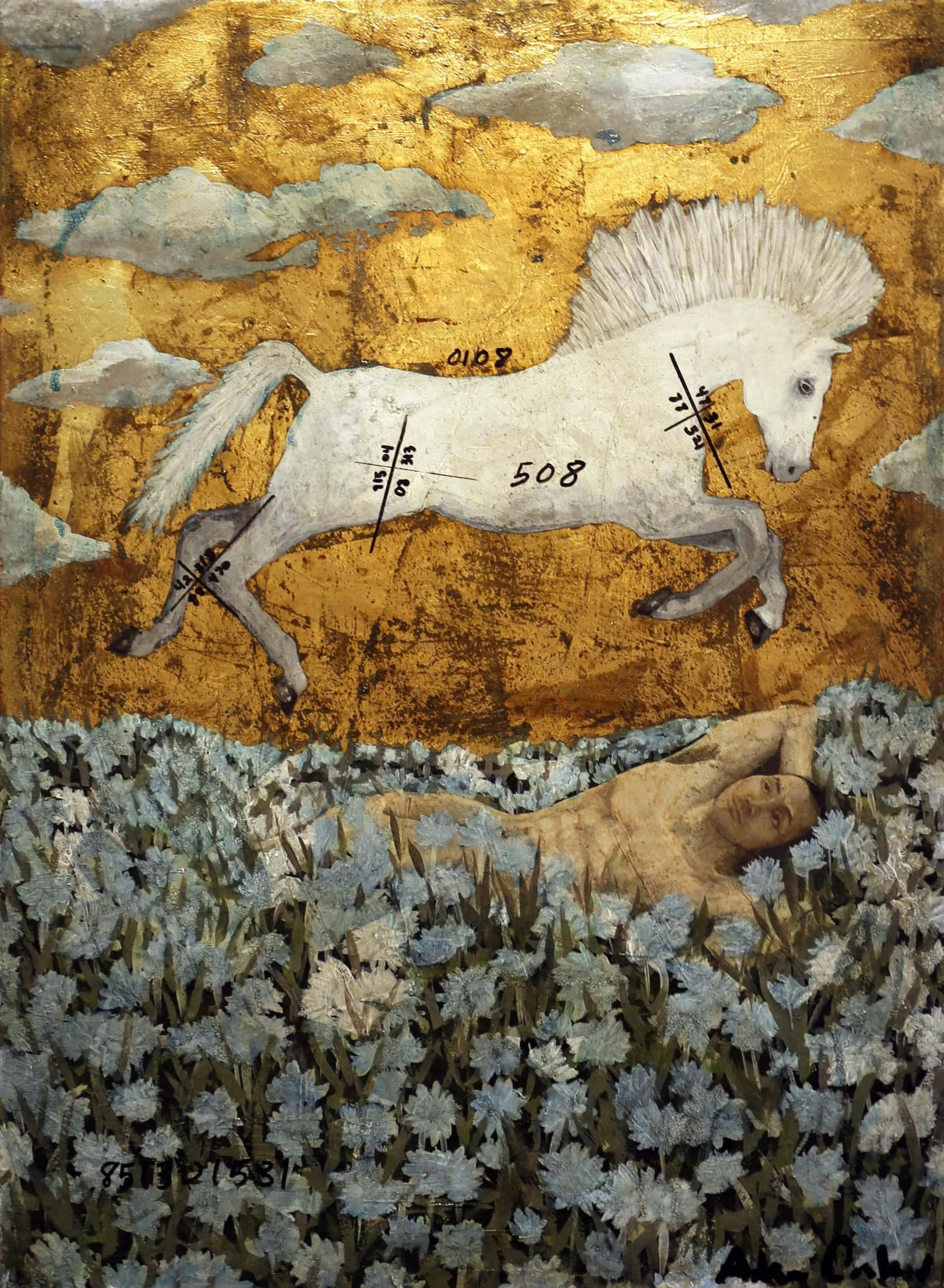 Masa and the Horse, 2015. acrylic/oil on canvas, 30 × 22 in.