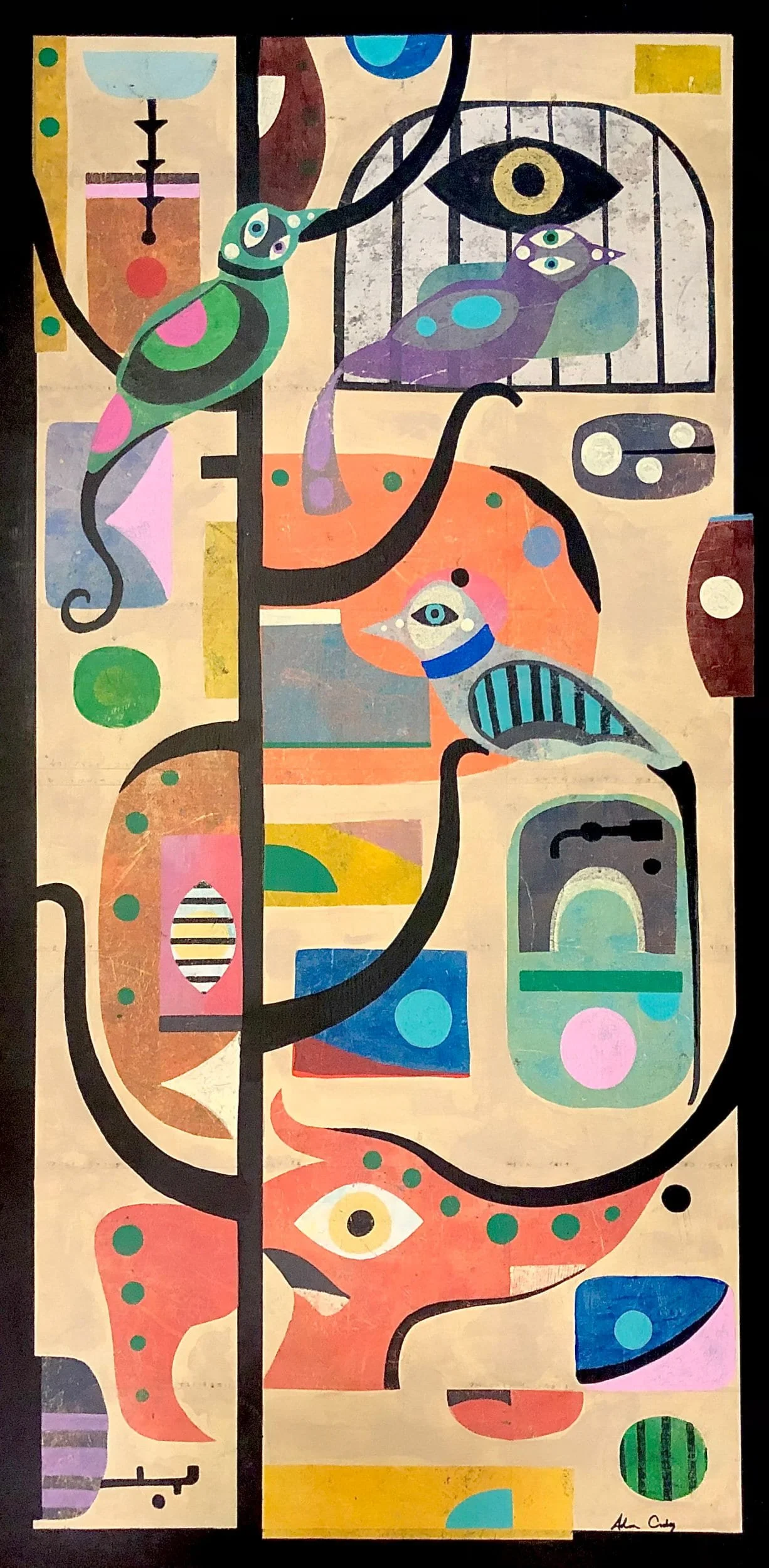 Sanctuary, 2024. acrylic on panel, 48 × 24 in.