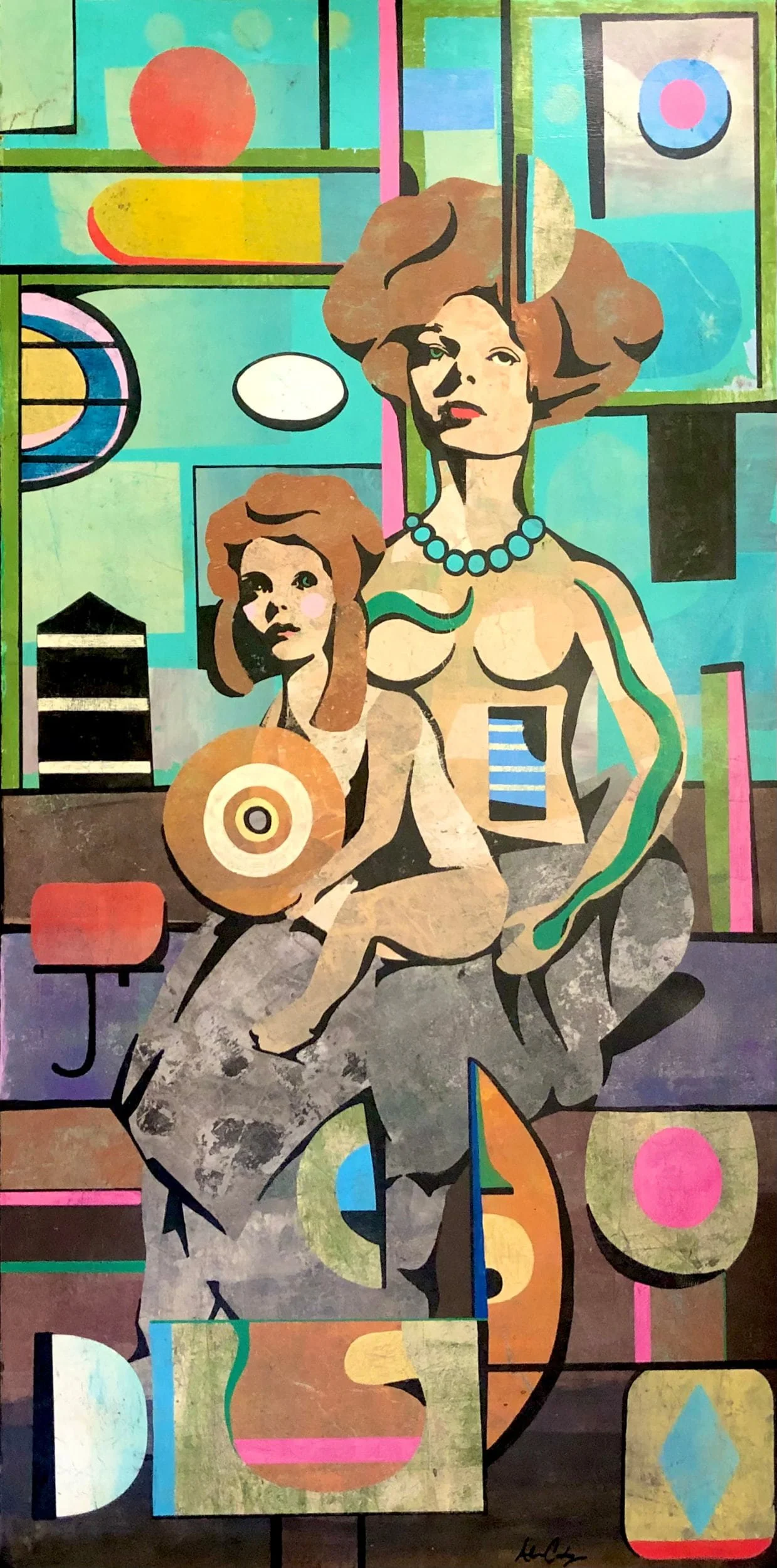Mother in Repose, 2024. acrylic on panel, 48 × 24 in.