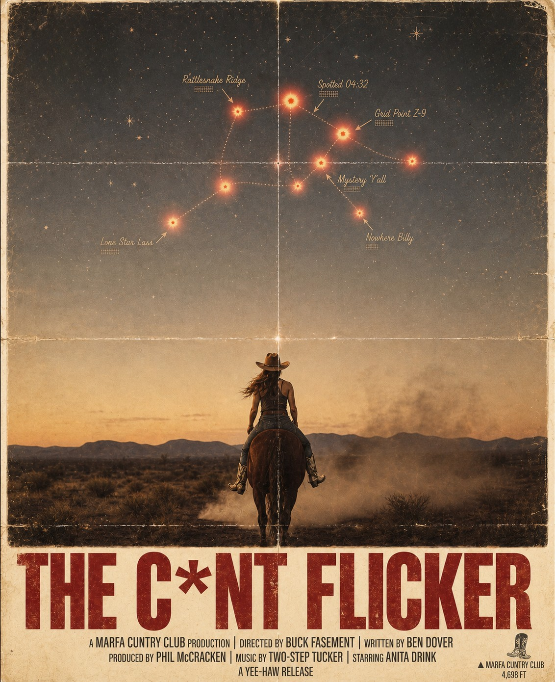 “The C*nt Flicker”: Marfa Cvntry Club’s Yee-Haw Cinema Event Takes on West Texas