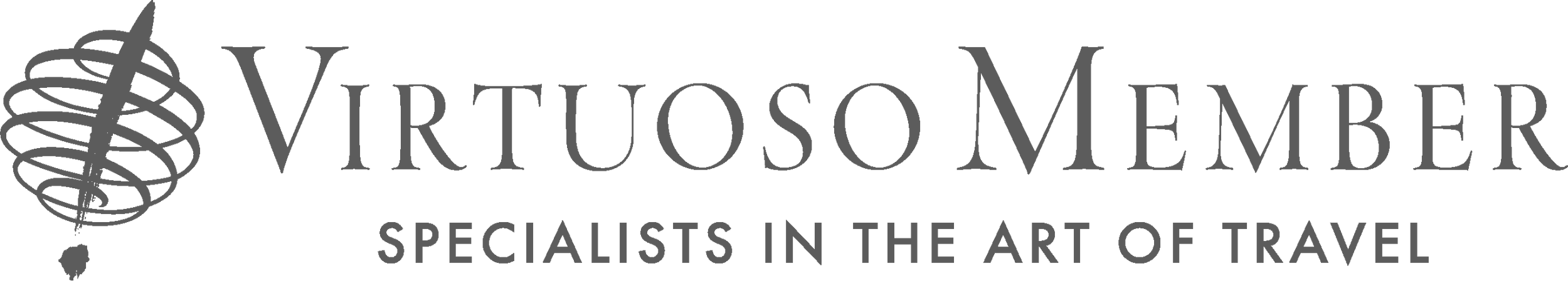 VIRTUOSO MEMBRE logo with a paper lantern illustration, and the tagline 'Specialists in the Art of Travel'.