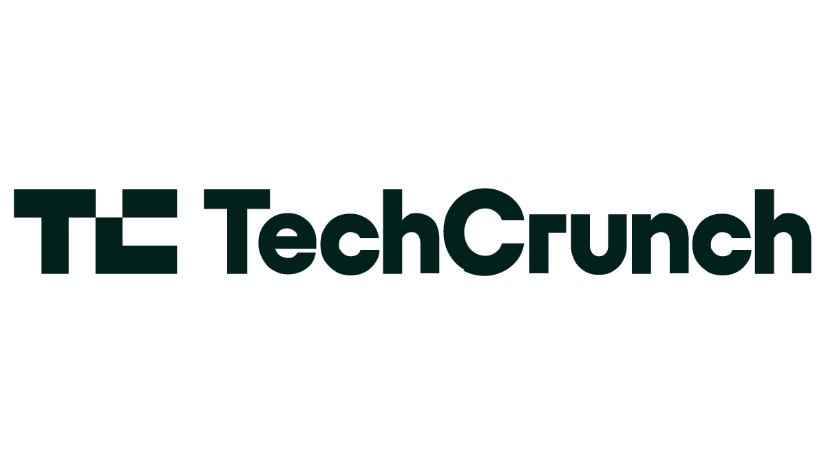 TechCrunch logo with stylized 'T' and 'C' letters in green and black text.
