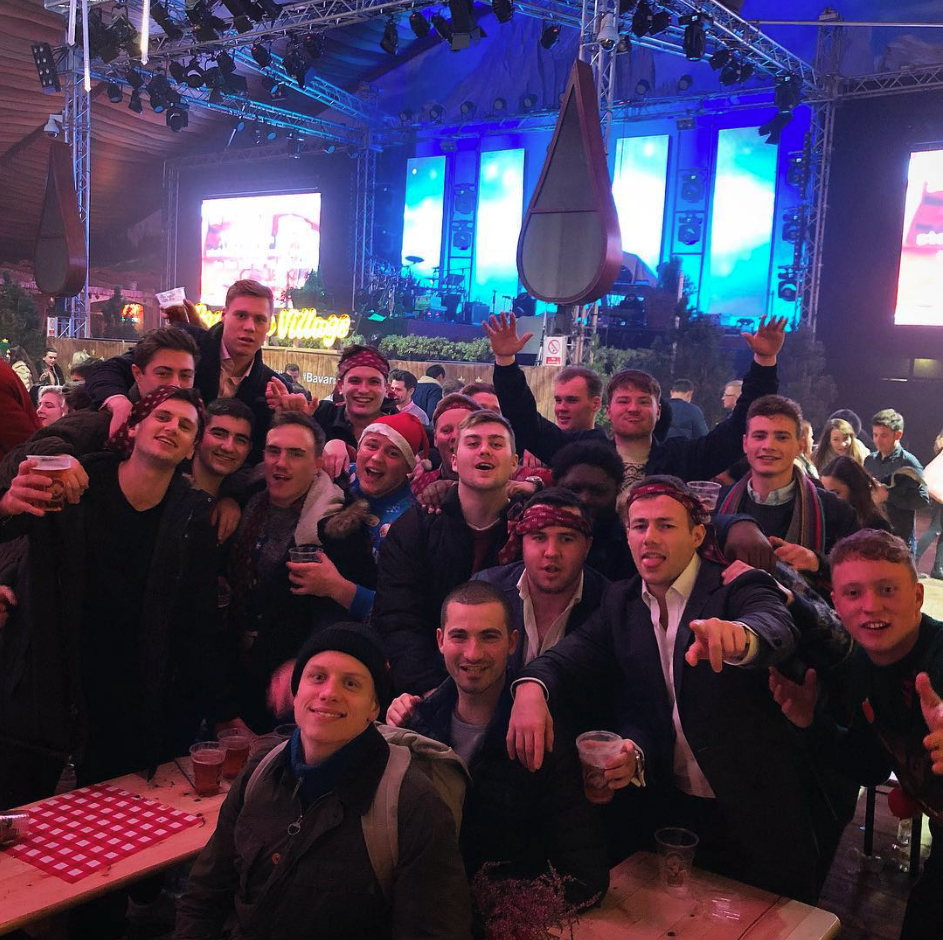 A selection of OGRFC players at Winter Wonderland in London