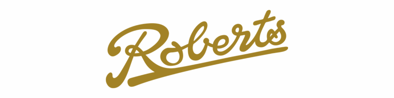 Gold Roberts Radio logo on white background