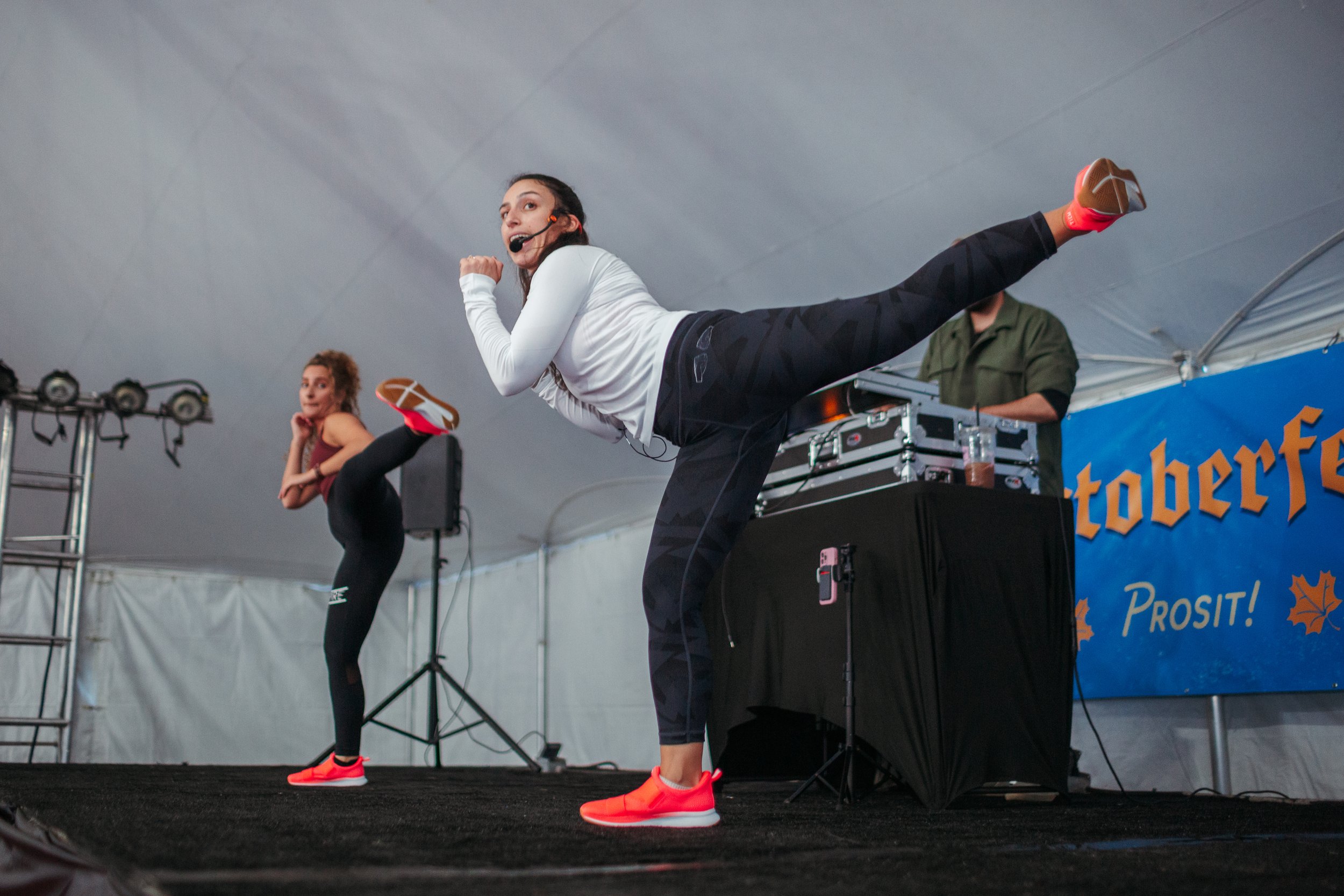 Young women working out