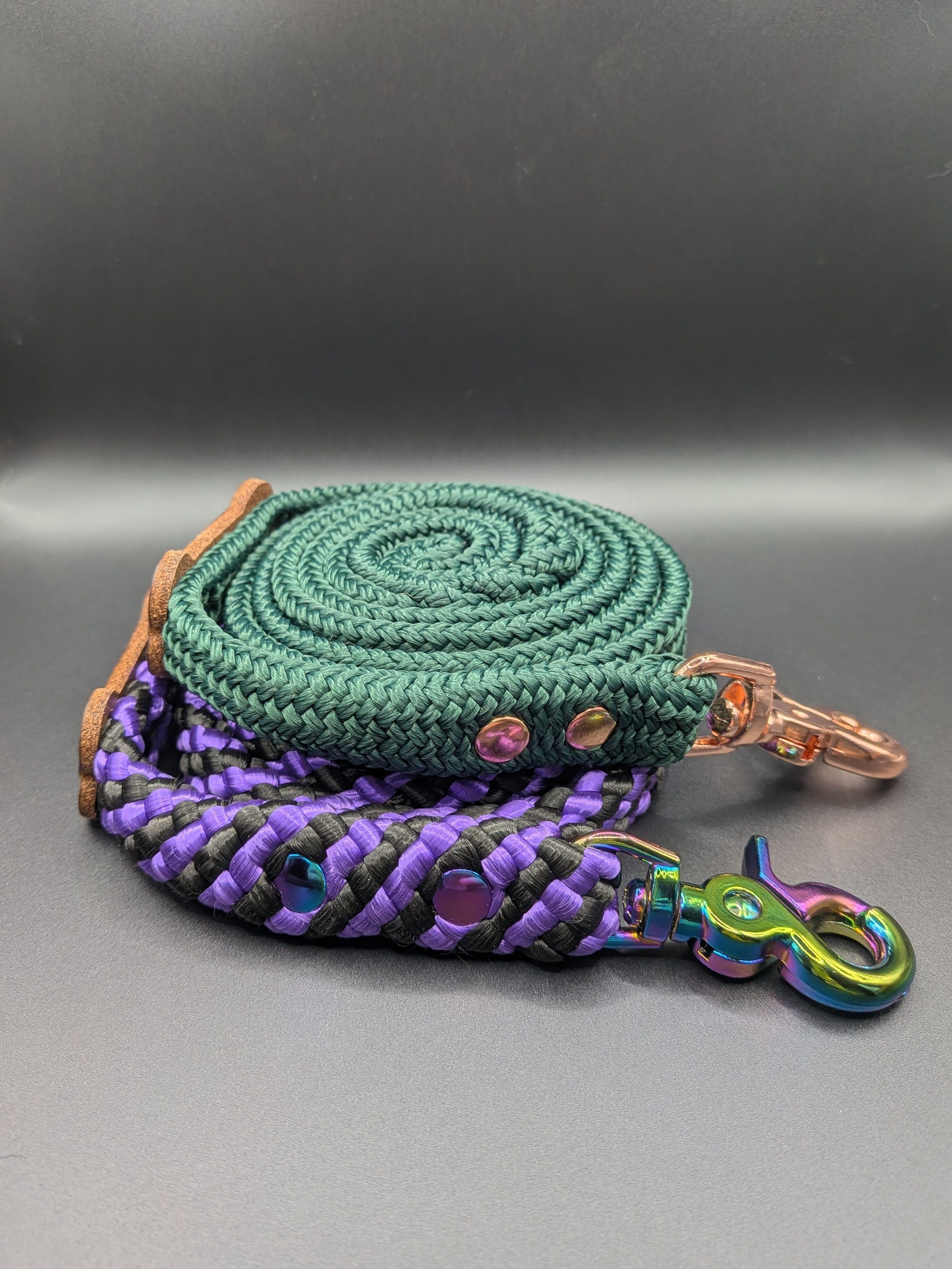 This big beautiful order comes to you from our good buddy @the_flying_mer 💚💜 as a huge green and purple fan myself these are to die for. 

#oneofeverything here we go

2 5ft Clip style leads with Rose Gold &amp; Neo-Chrome finishes
Color: Dark Gree