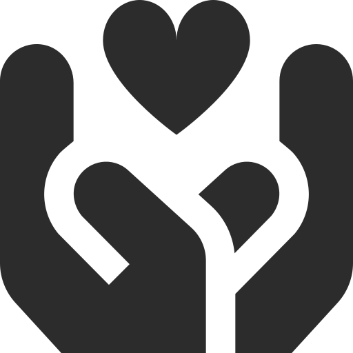 Icon of two hands holding a heart.