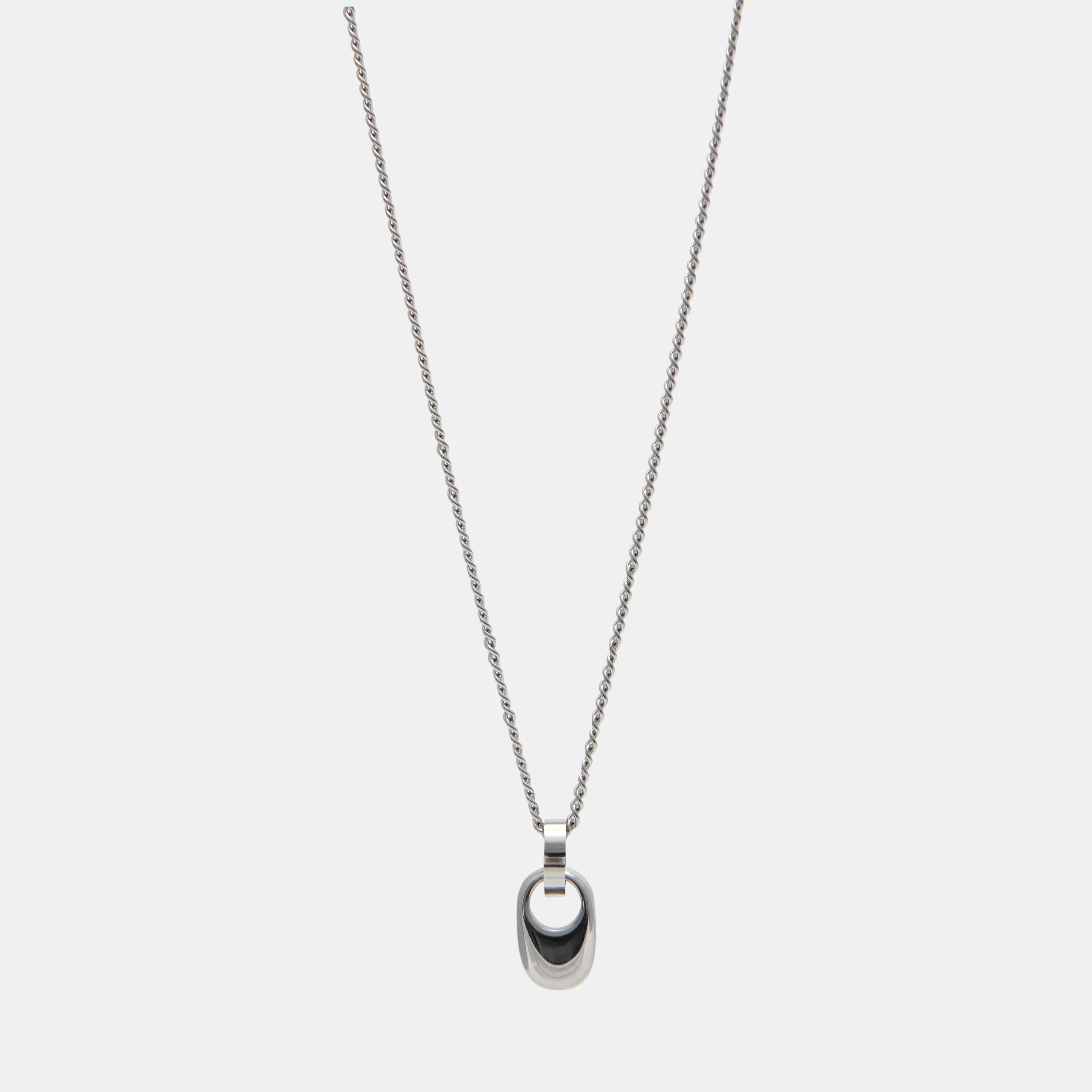 MINI FUTURE PENDANT NECKLACE  ON CURB CHAIN