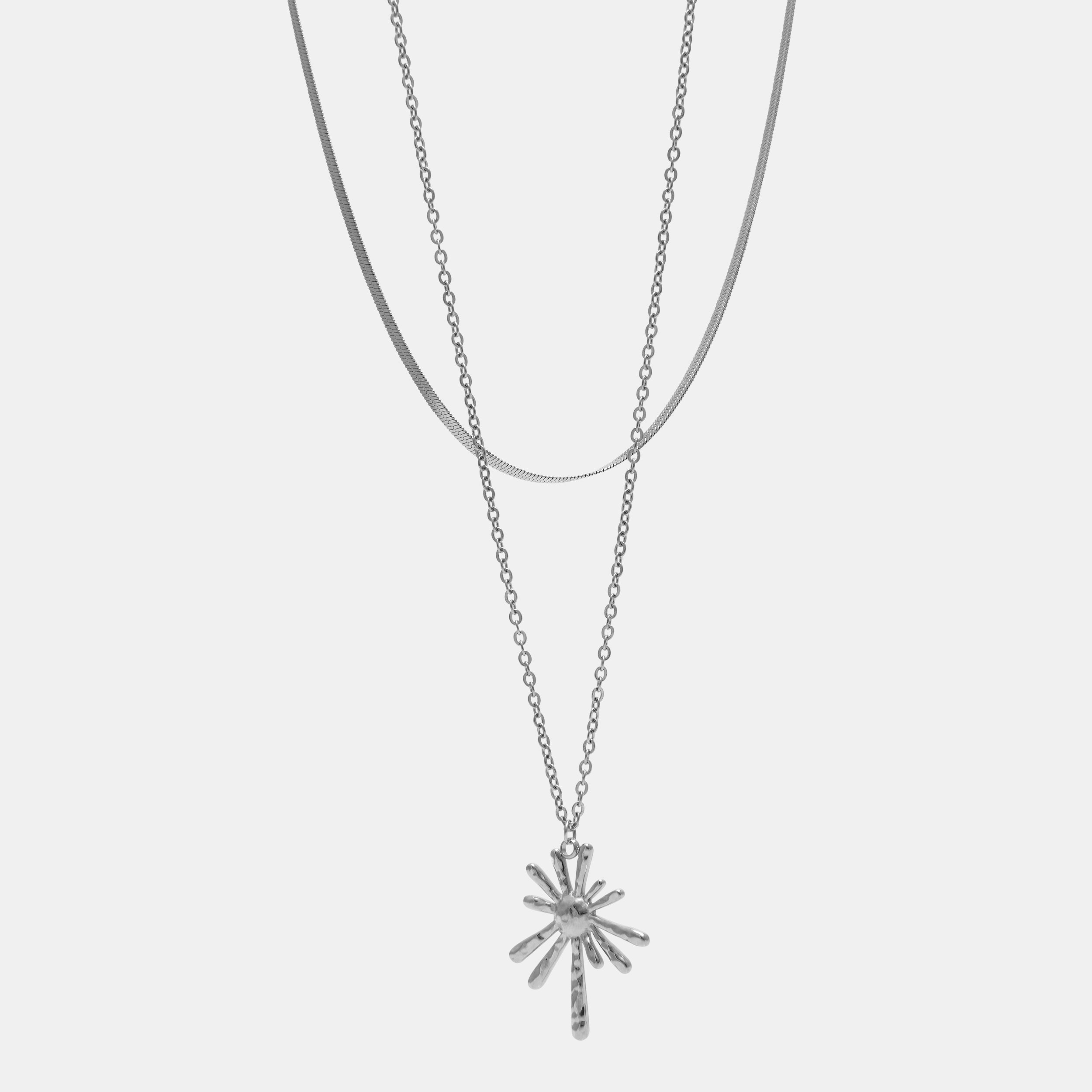 DOUBLE ROW ORGANIC SUN CHAIN NECKLACE