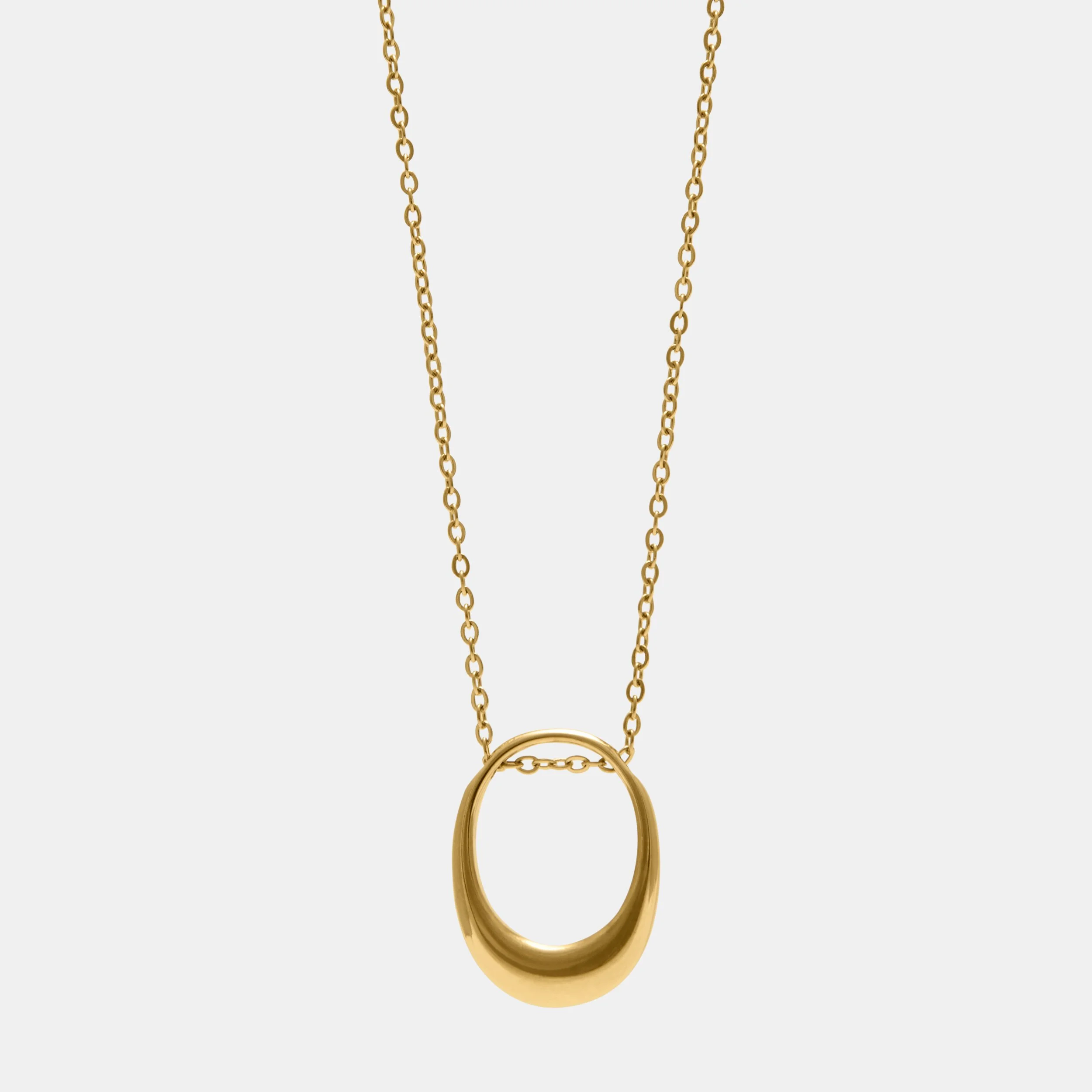PULLED RING INFINITY PENDANT NECKLACE