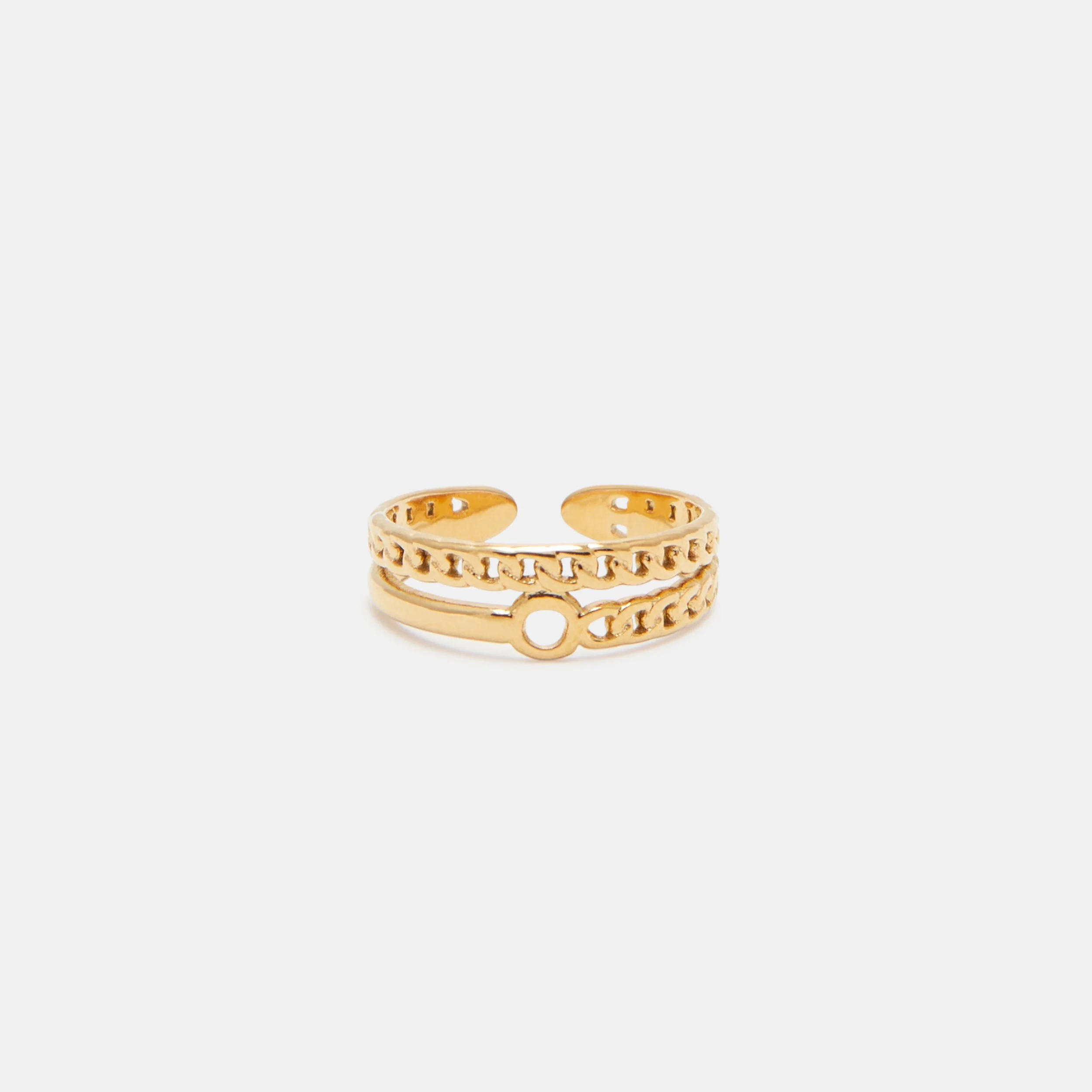 CHAIN DOUBLE BAR RING