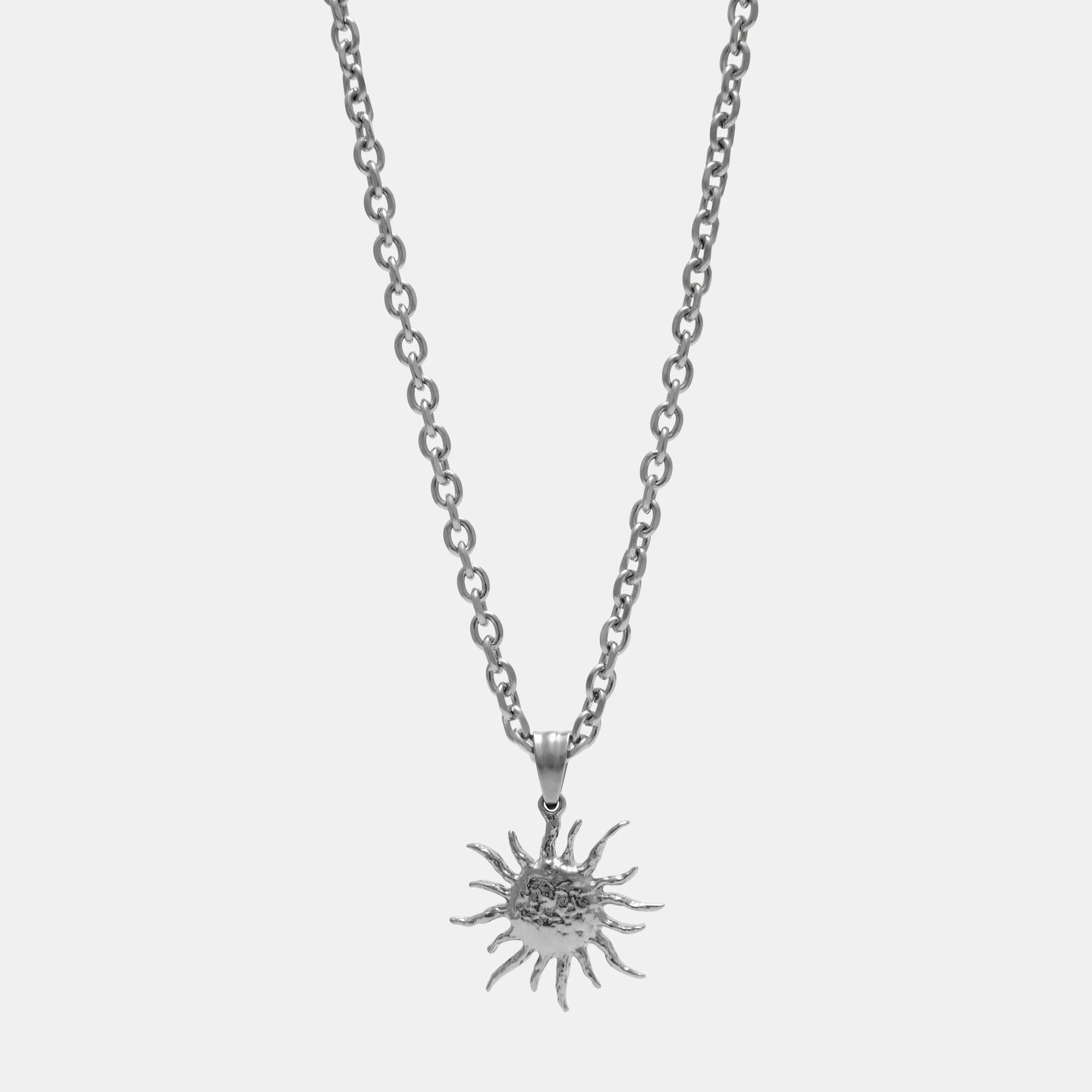 MOLTEN SUN PENDANT NECKLACE ON CABLE CHAIN
