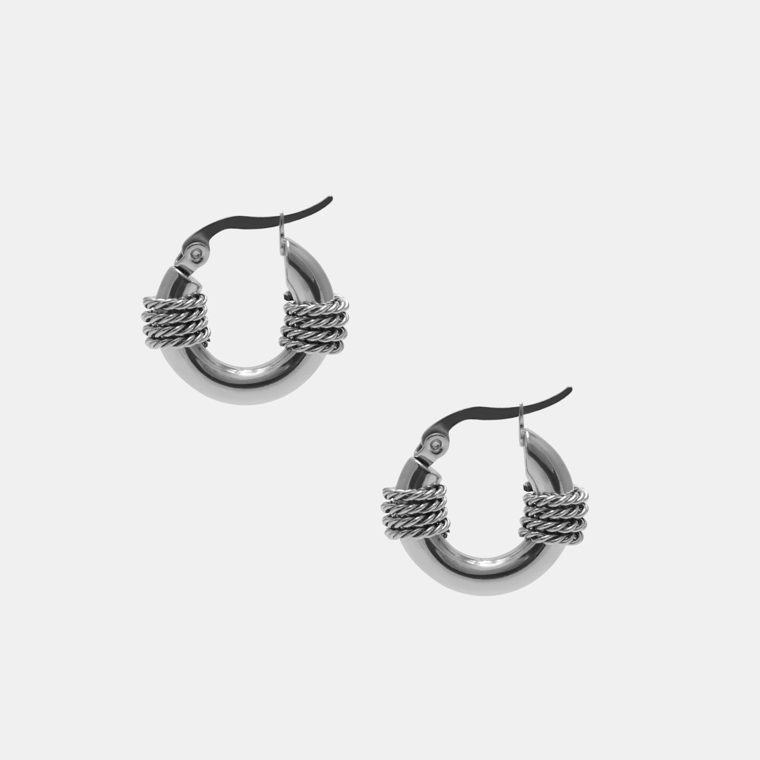CHUNKY WRAPPED HUGGIE HOOP EARRINGS