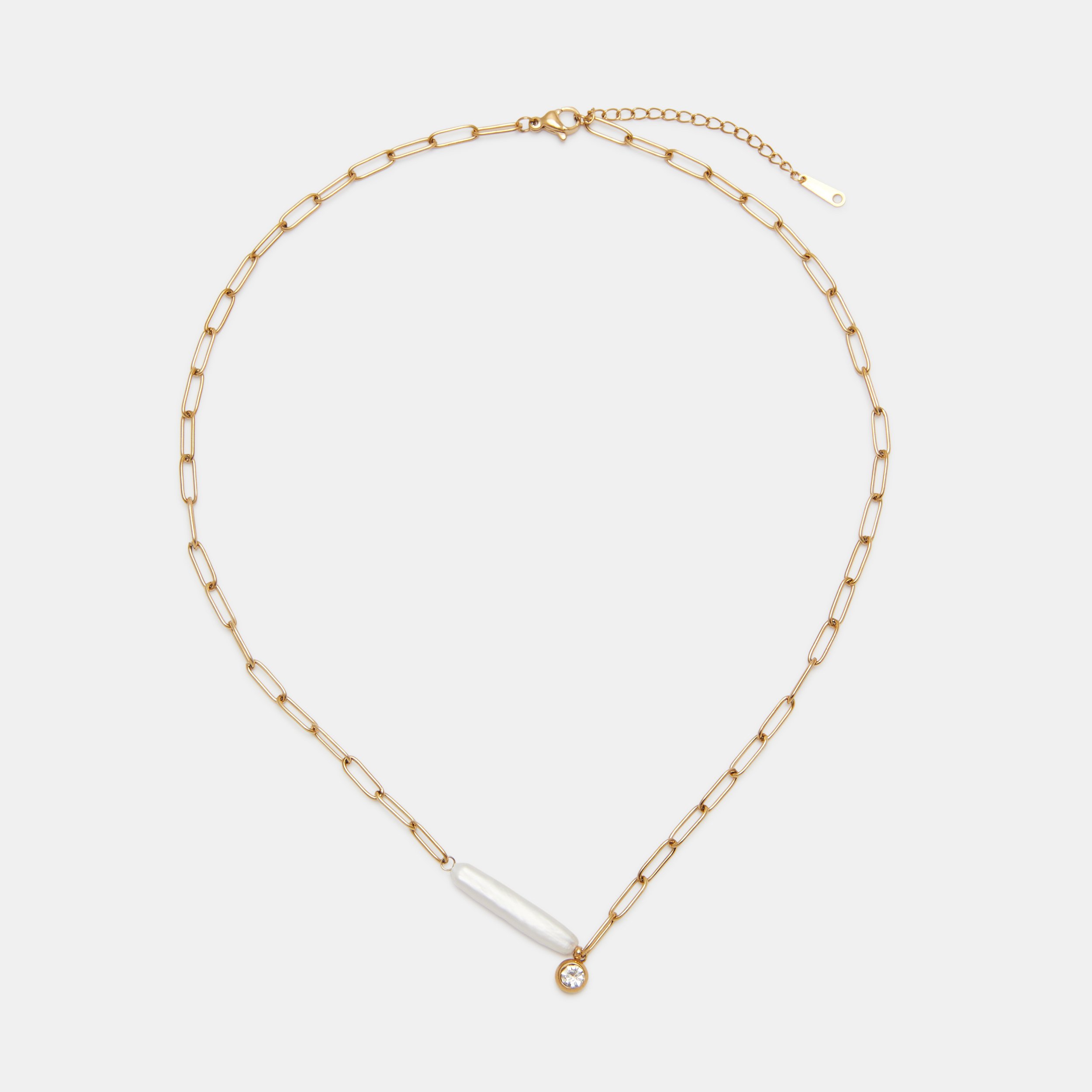 ORGANIC PEARL LINK CHAIN NECKLACE