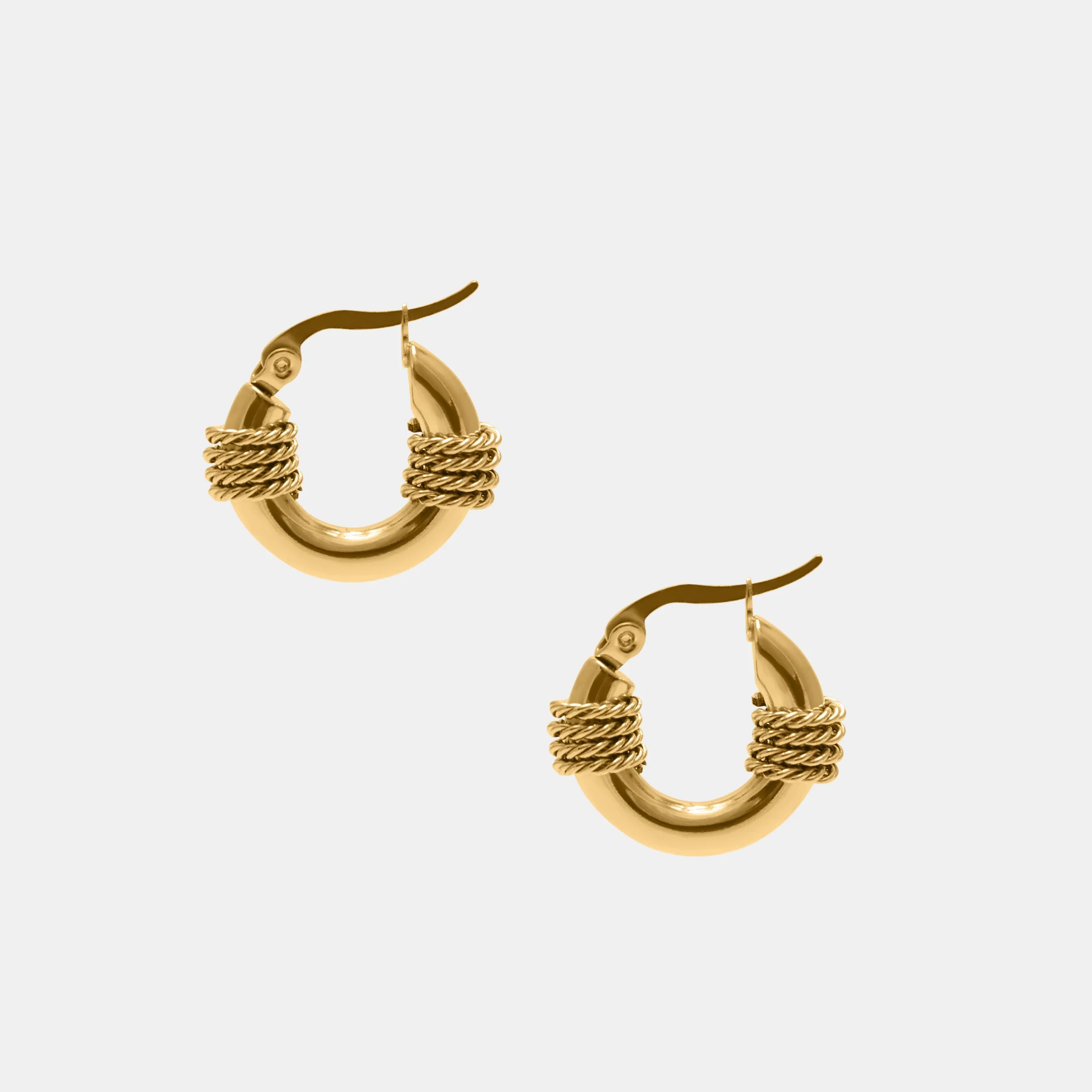 CHUNKY WRAPPED HUGGIE HOOP EARRINGS