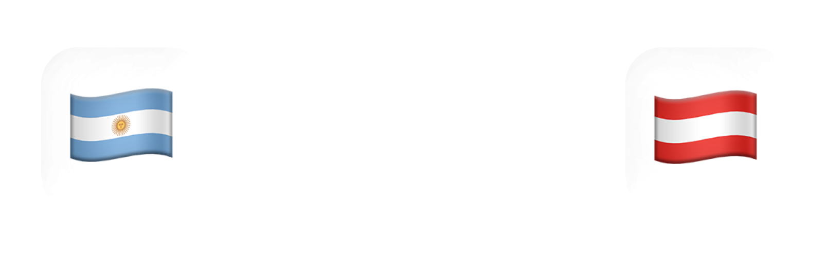 Argentina flag on the left, Austria flag on the right