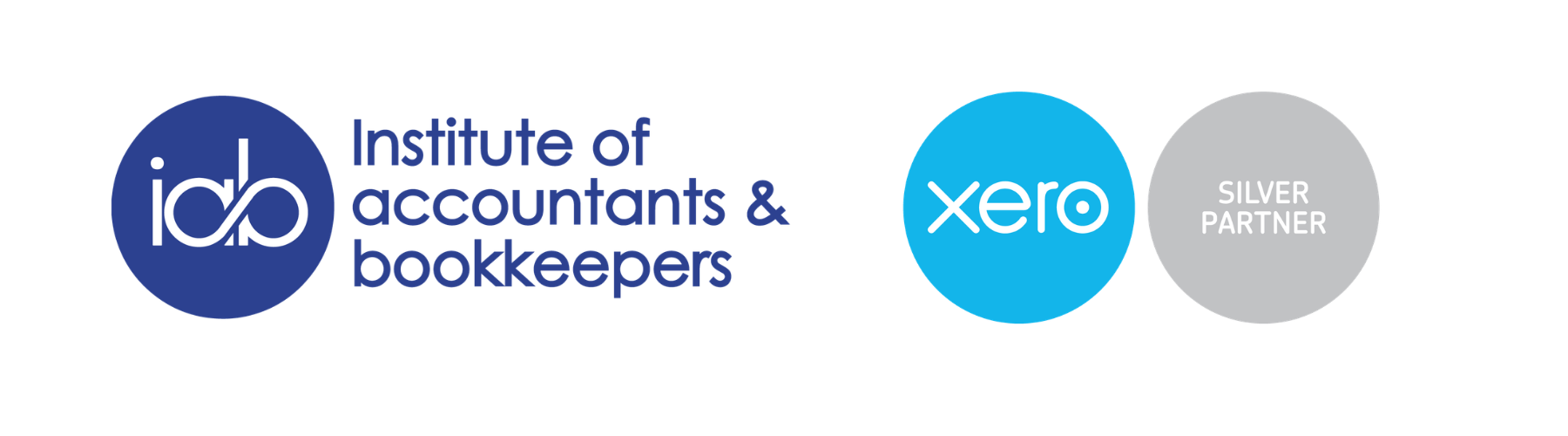 Logos of the Institute of Accountants & Bookkeepers, Xero accounting software, and Silver Partner