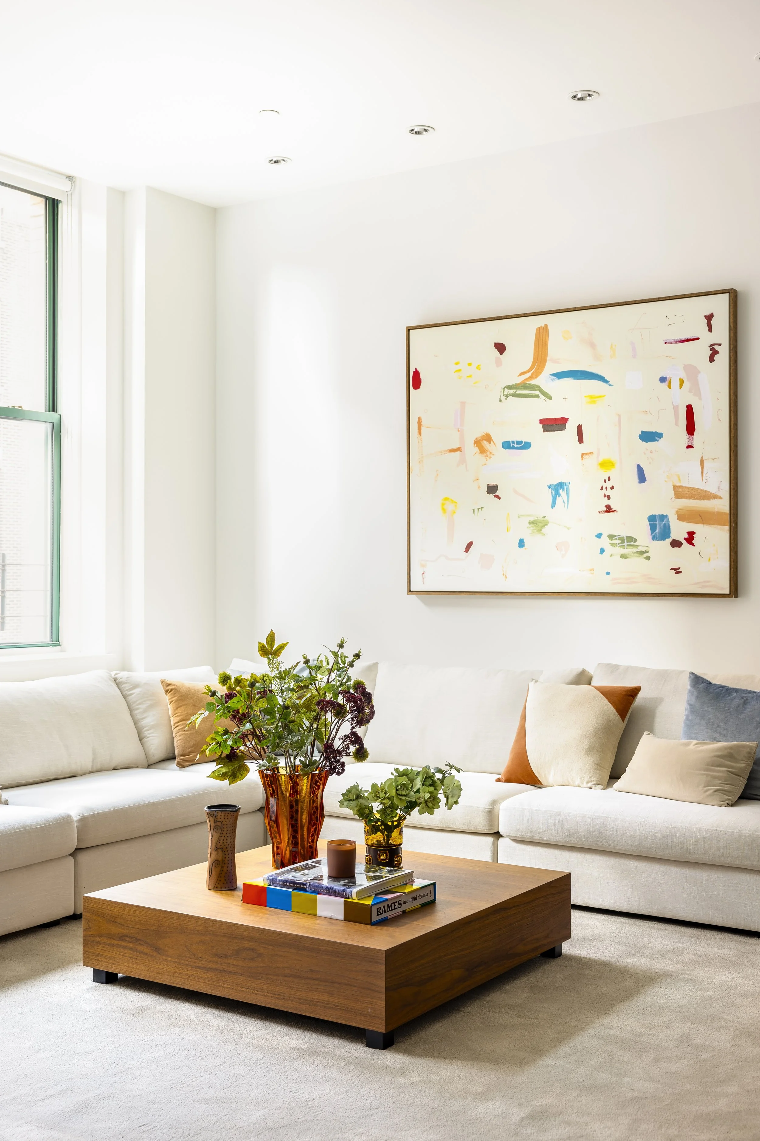 Light + Air real estate staging services for a design project located at 53 North Moore in TriBeCa in New York City.