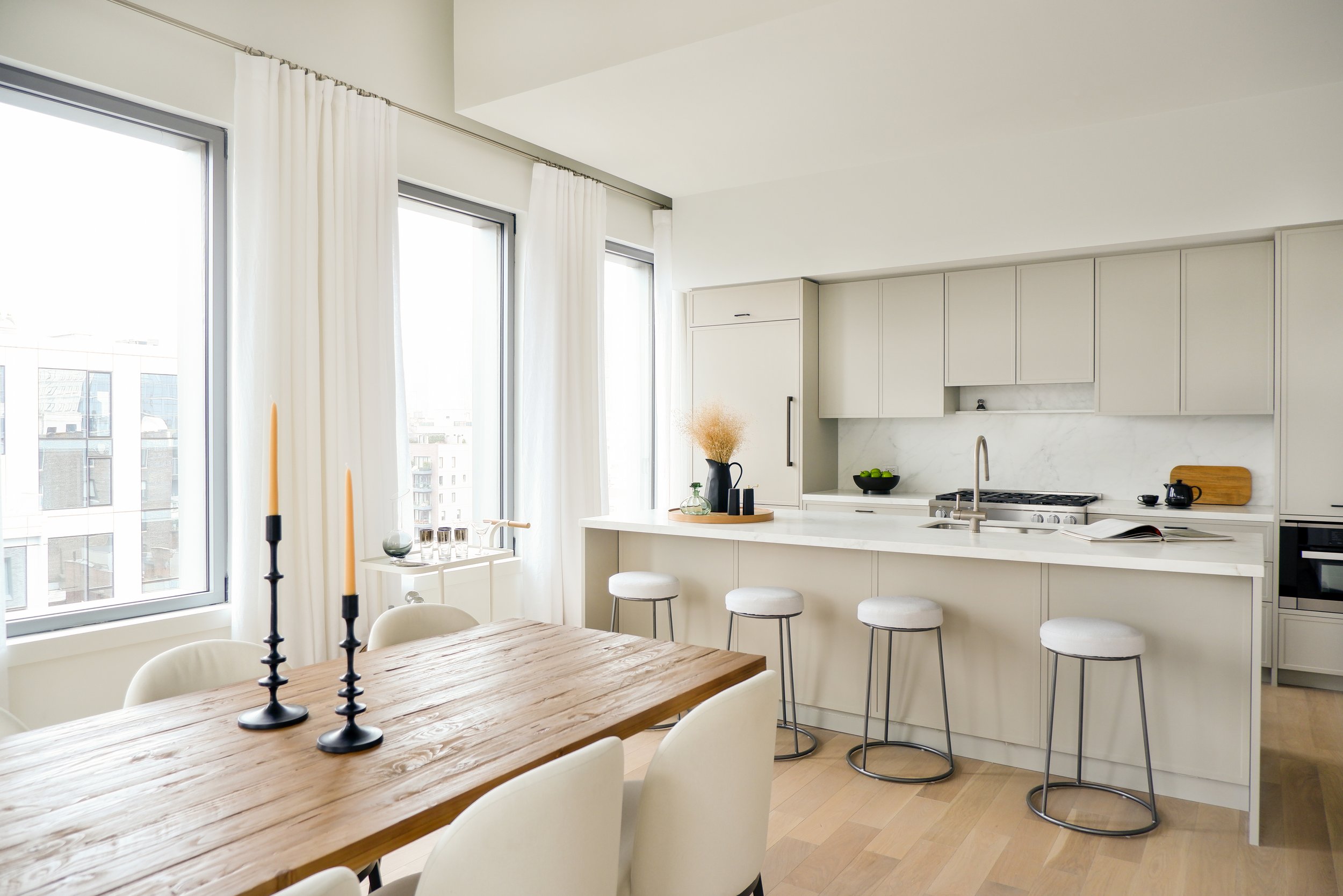 Light + Air staging services for a home located at 540 Sixth Avenue in Chelsea in New York City.