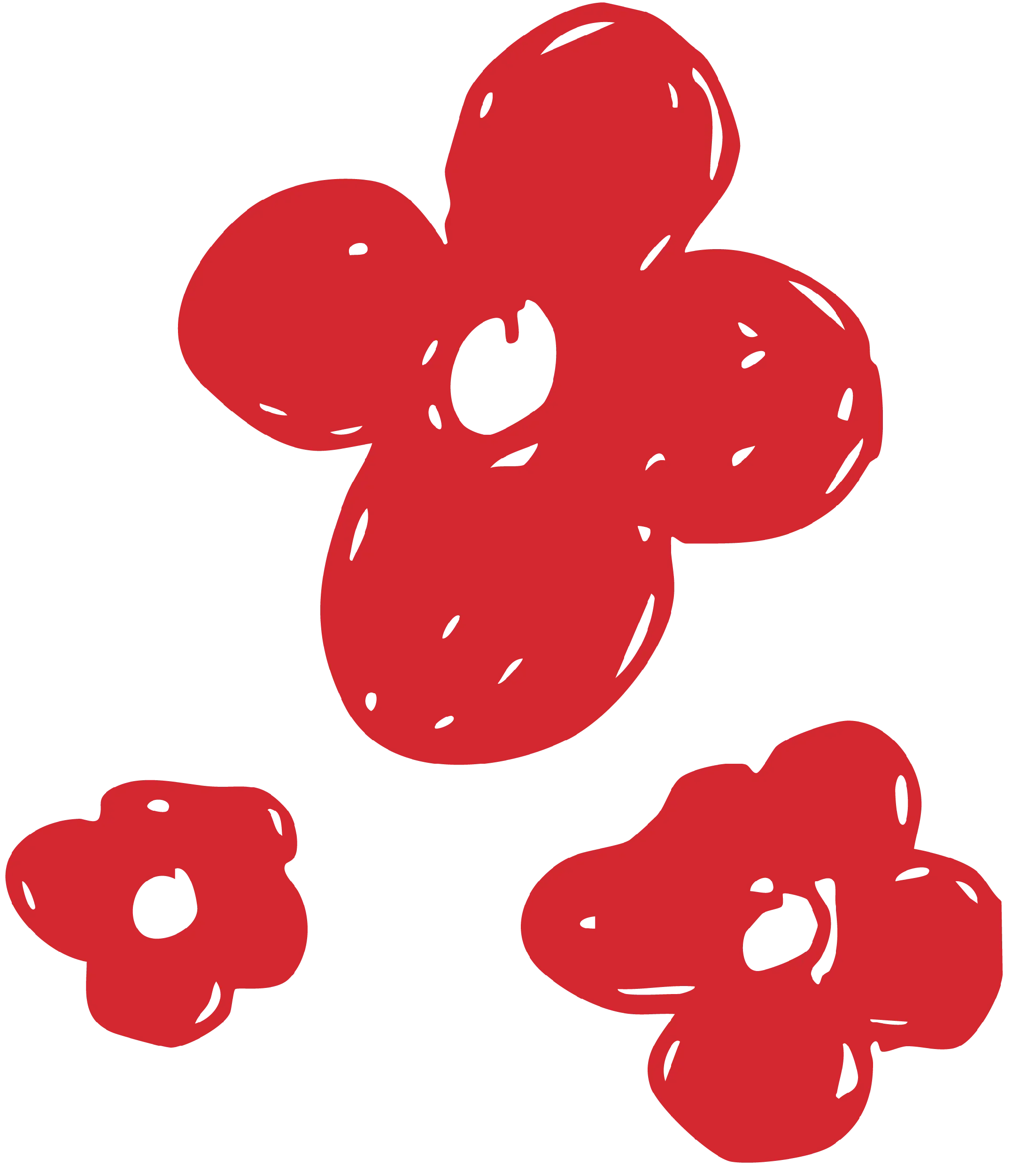 A digital illustration of red blood cells scattered across a black background.