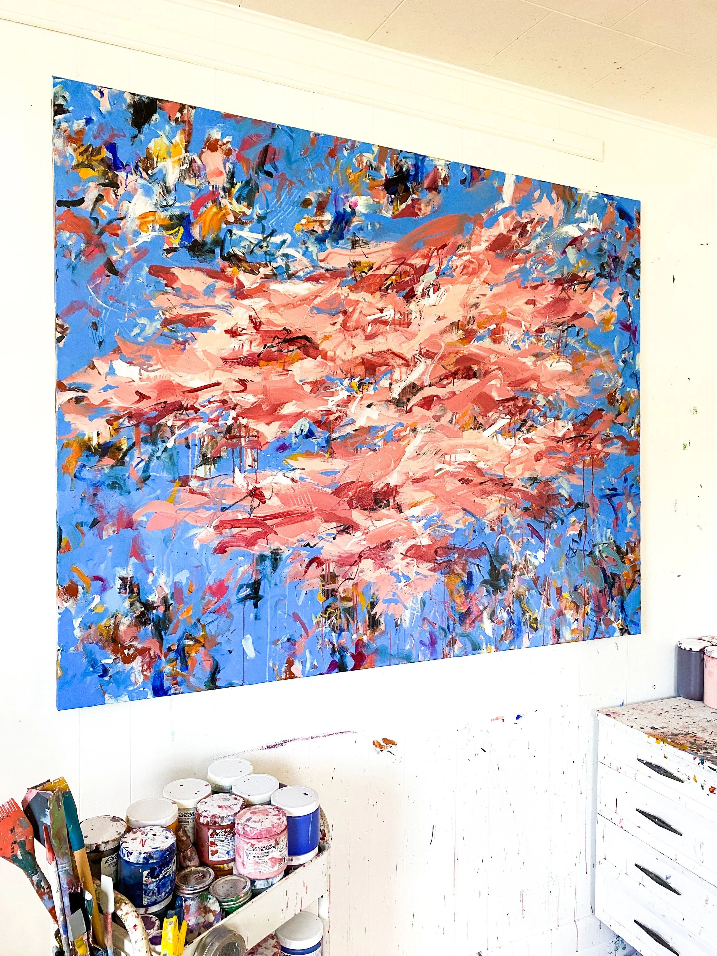 “What Has Been Brought From the Garden?”, 48”x60”, Original Abstract Painting