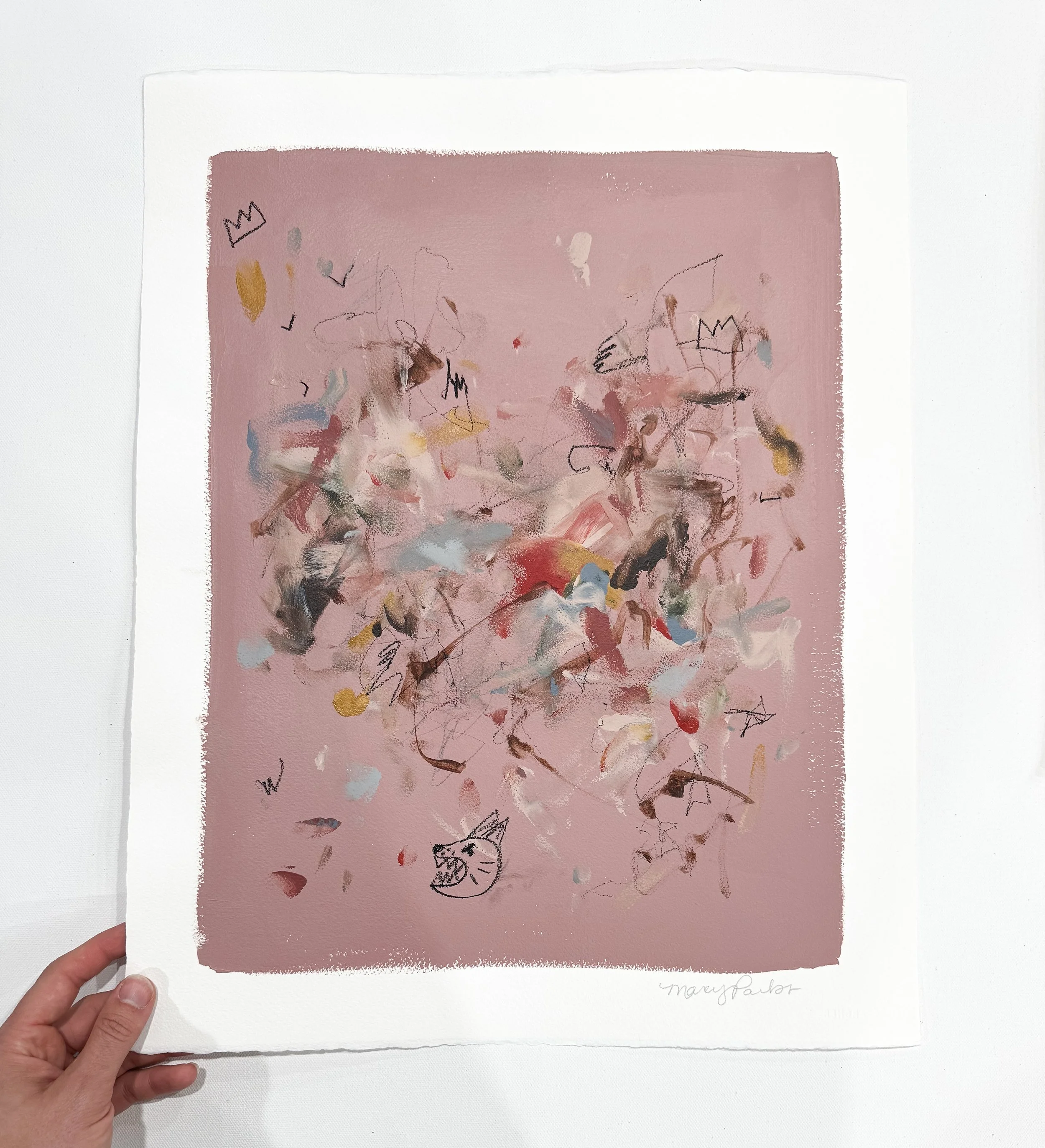 "Wolf Series 1" Searsha x Mom Collab, 20"x16", Original Abstract Painting on Paper