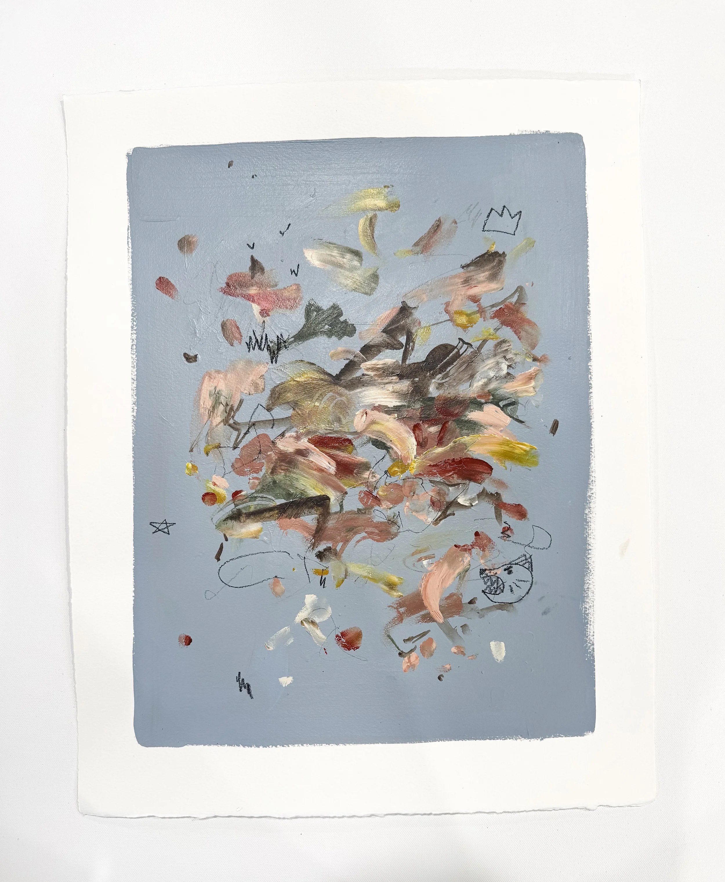 "Wolf Series 3" Searsha x Mom Collab, 20"x16", Original Abstract Painting on Paper