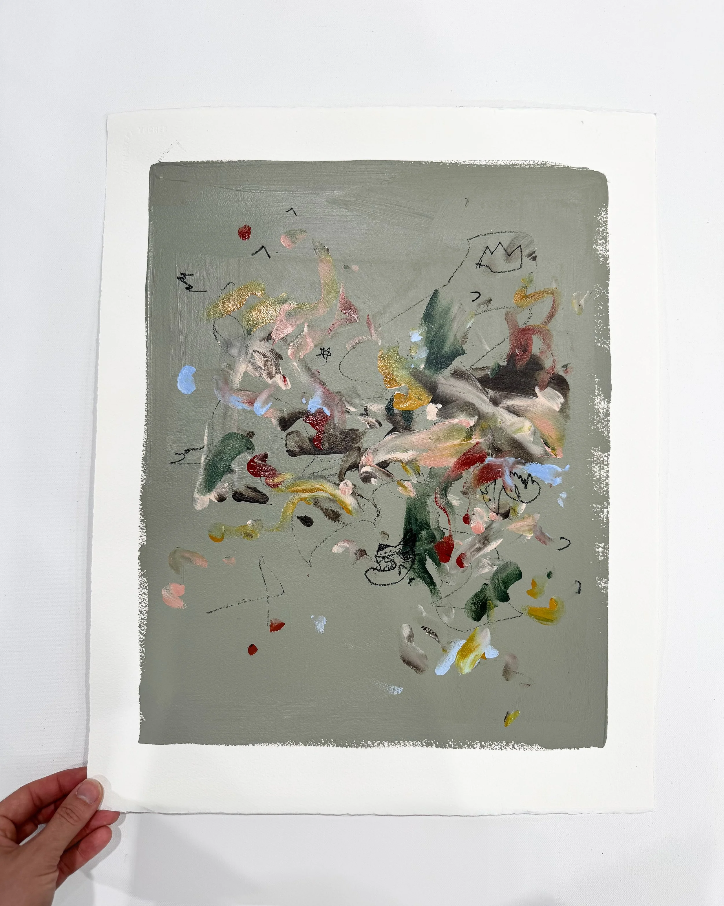 "Wolf Series 4", Searsha x Mom Collab, 20"x16", Original Abstract Painting on Paper