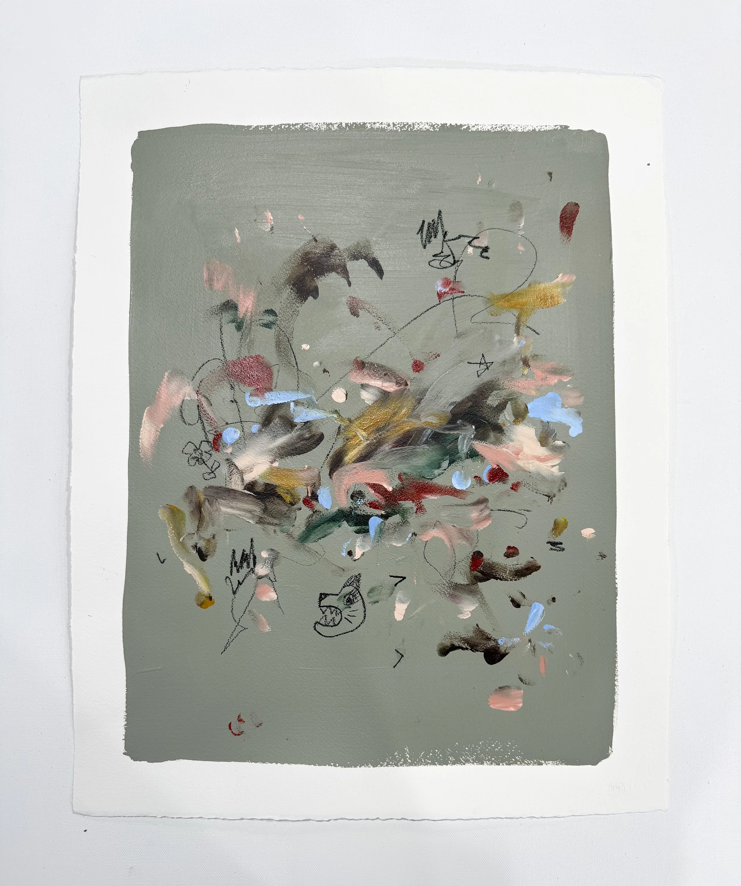 "Wolf Series 5", Searsha x Mom Collab, 20"x16", Original Abstract Painting on Paper