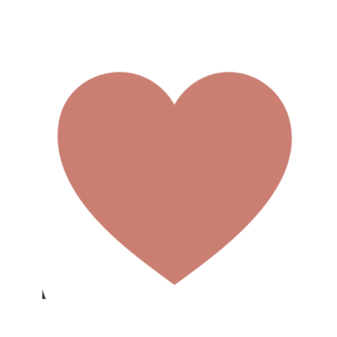Pink heart with the phrase "You are loved" written in white text inside.