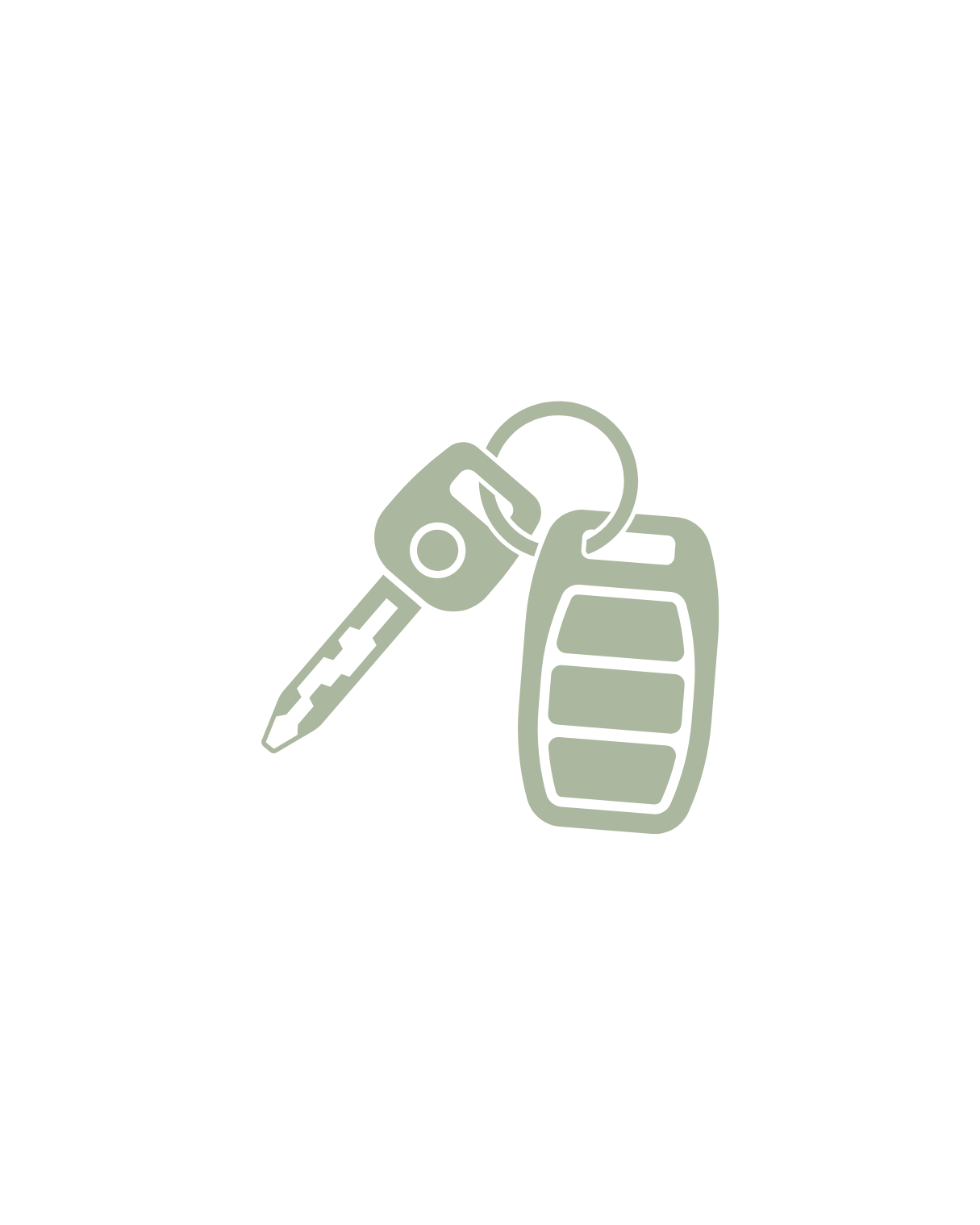 Illustration of a car key and a key fob on a black background.