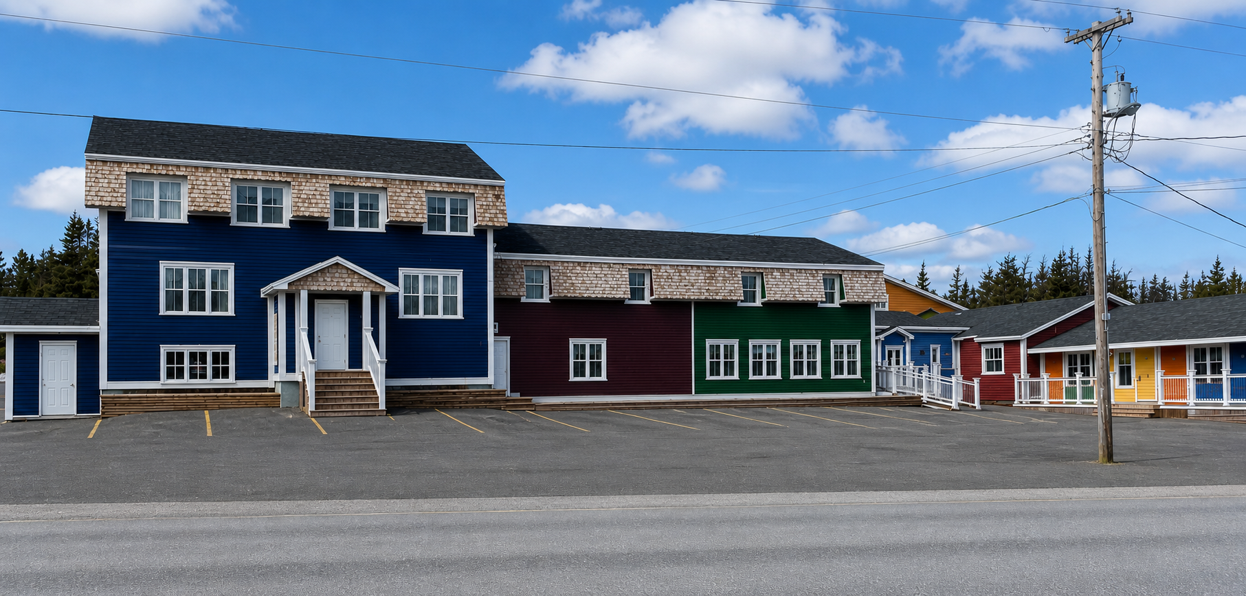 Exterior view of Seaport Inn in Port Union, Newfoundland