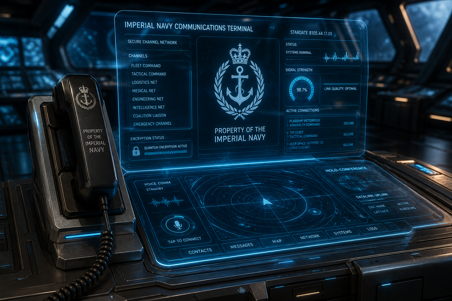 An holographic communications terminal from an eight second century Imperial starship.