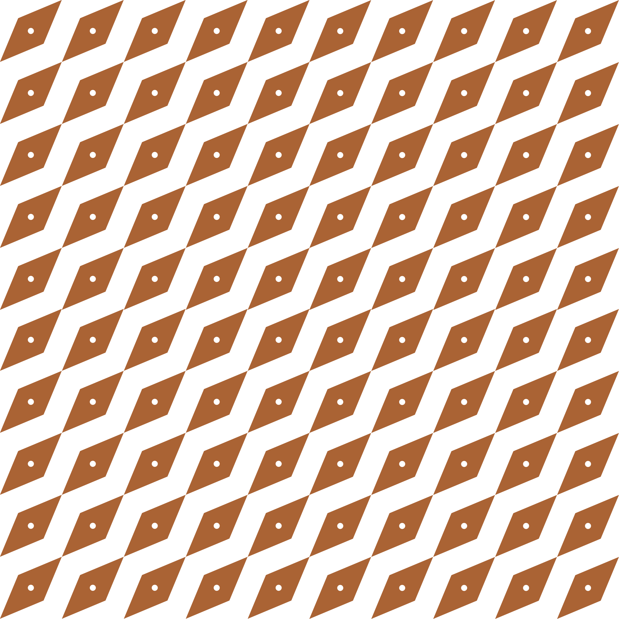 Close-up of a patterned surface made of brown diamond-shaped elements with black dots in the center, arranged in diagonal rows.