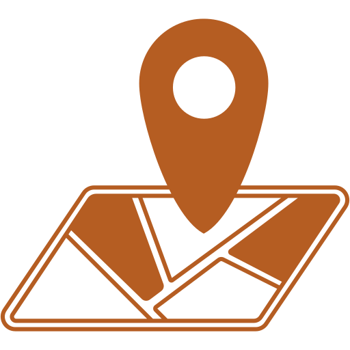 Map with a location pin icon.